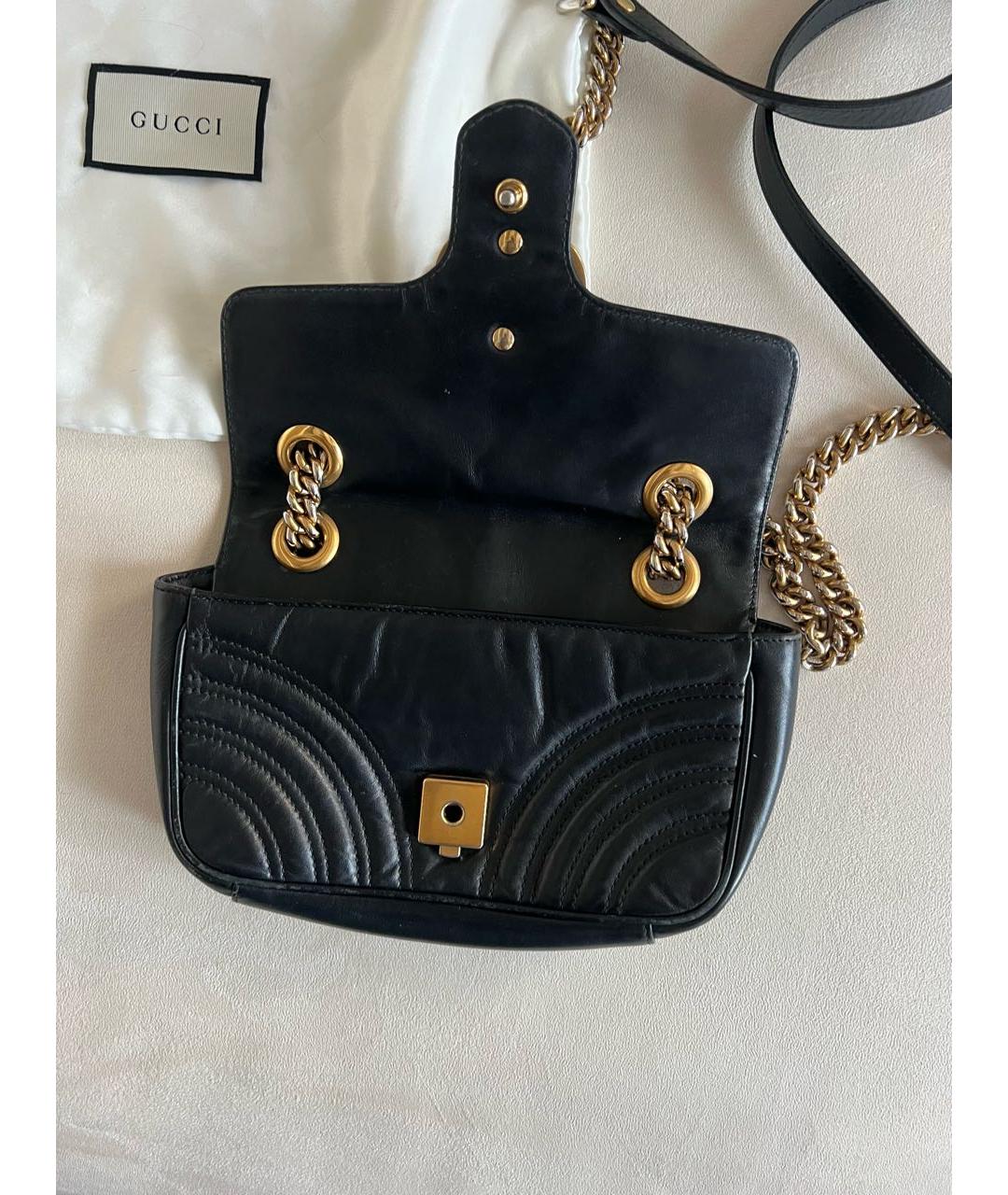 GUCCI Черная кожаная сумка через плечо, фото 2