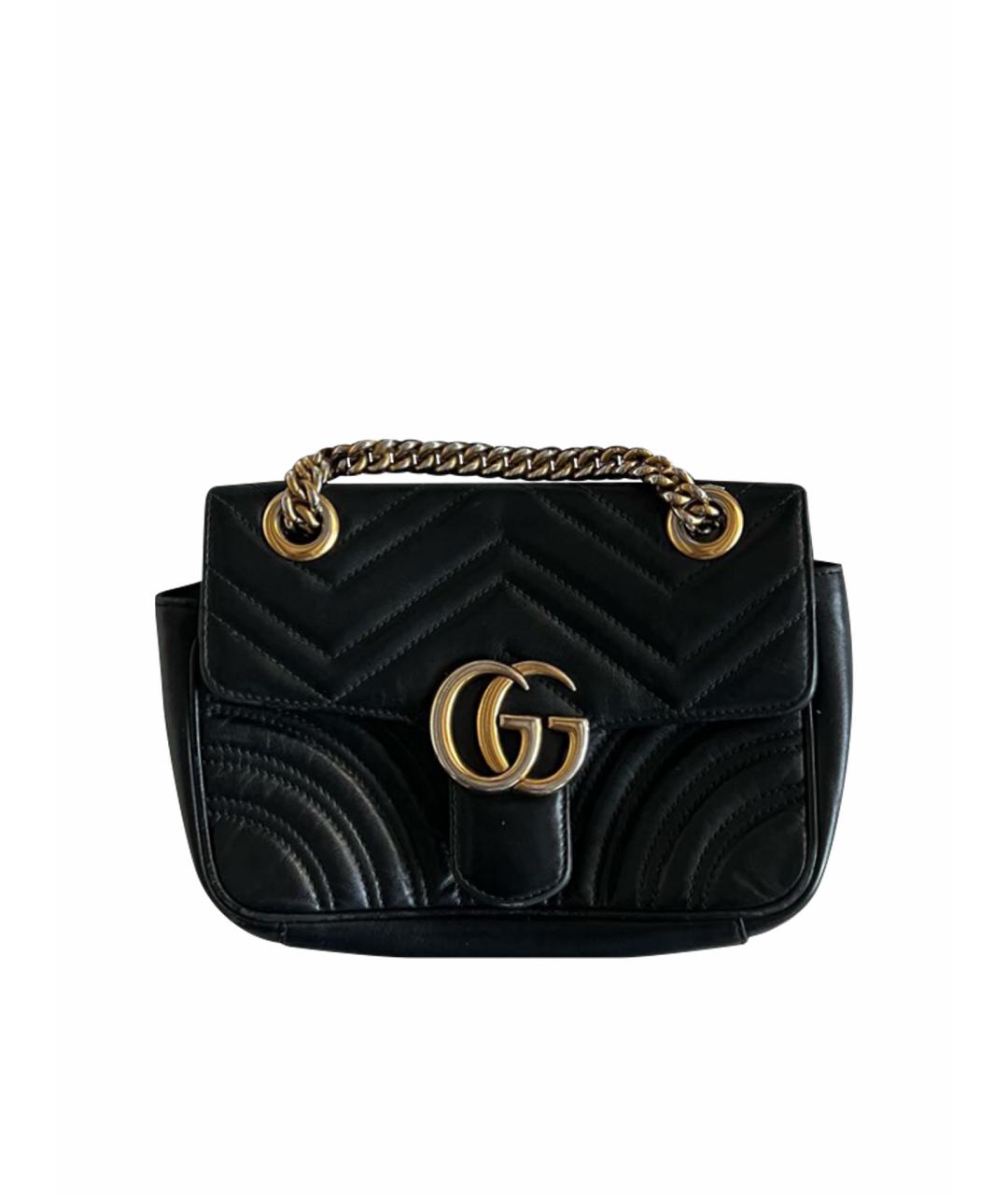 GUCCI Черная кожаная сумка через плечо, фото 1