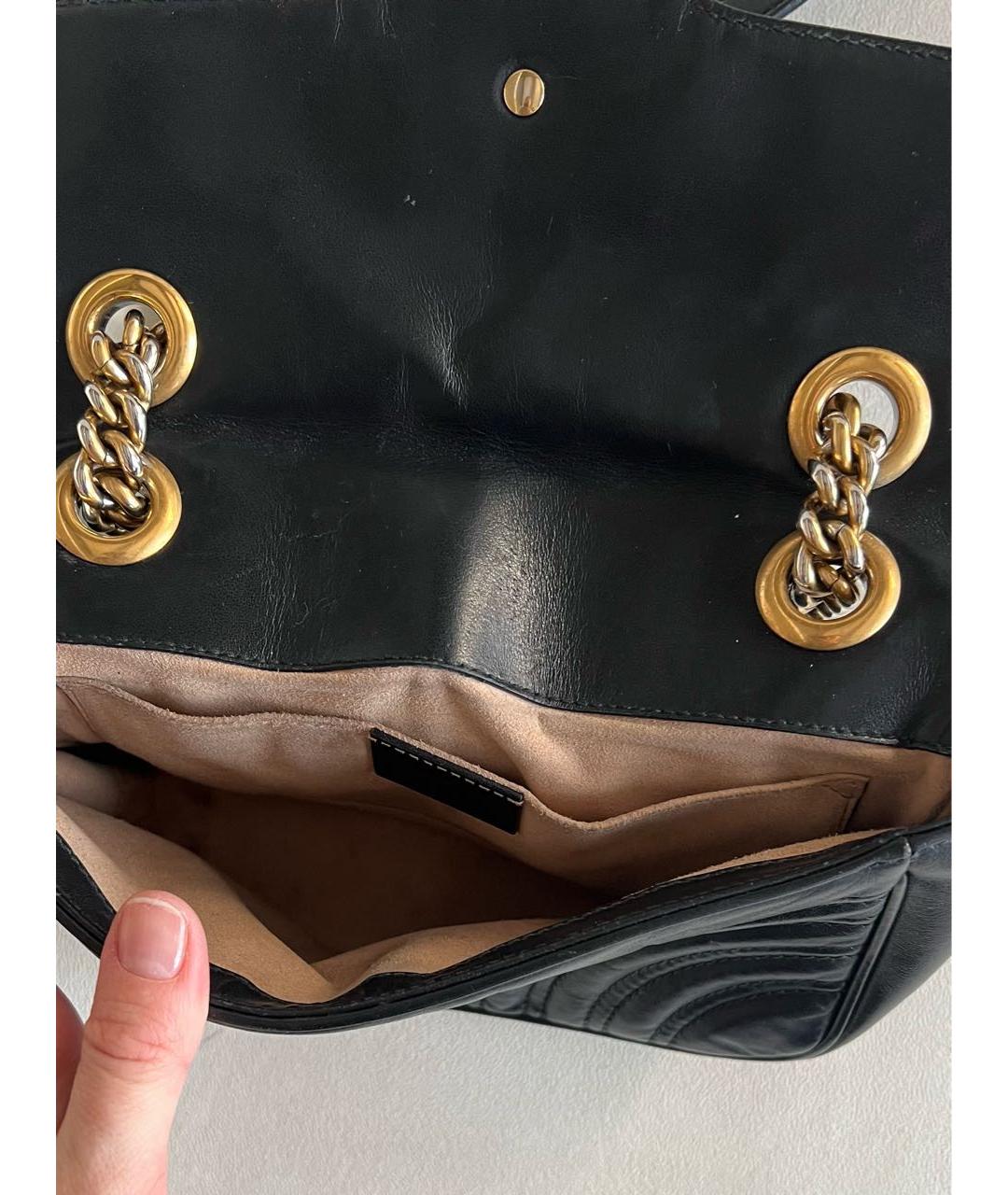 GUCCI Черная кожаная сумка через плечо, фото 4