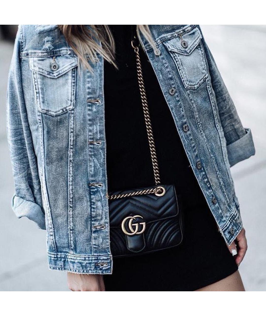 GUCCI Черная кожаная сумка через плечо, фото 5