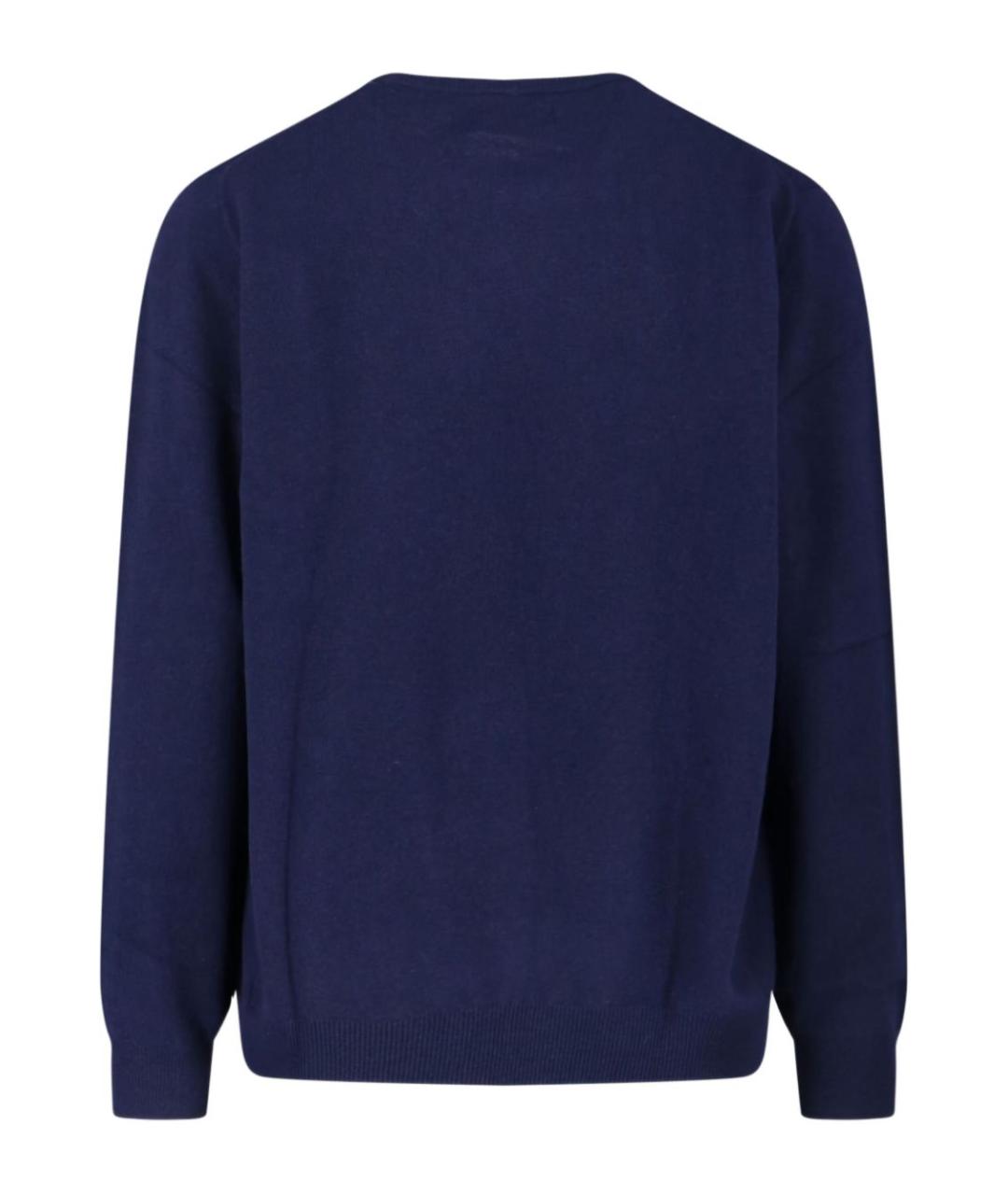 RALPH LAUREN Темно-синий шерстяной джемпер / свитер, фото 2