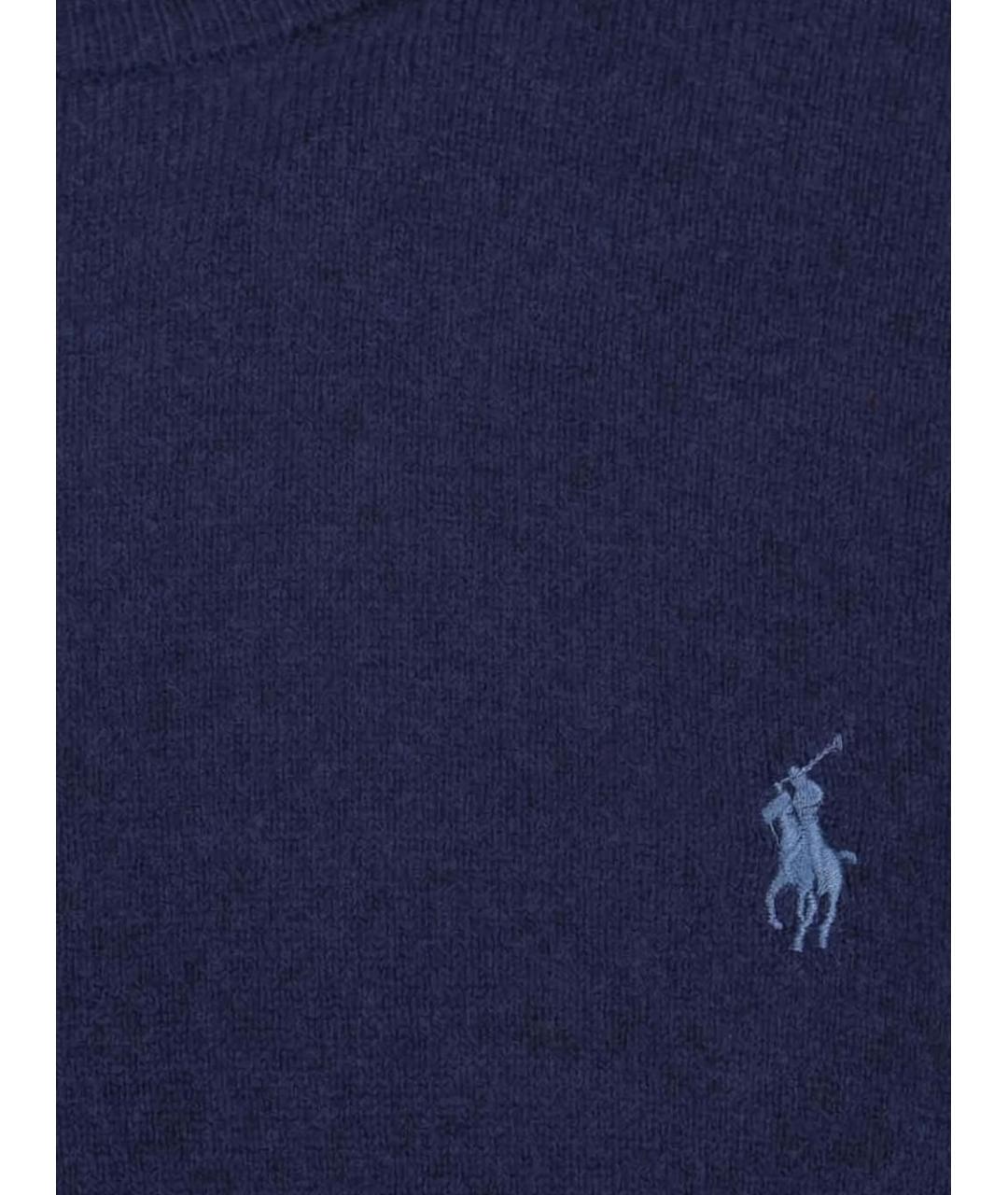 RALPH LAUREN Темно-синий шерстяной джемпер / свитер, фото 3