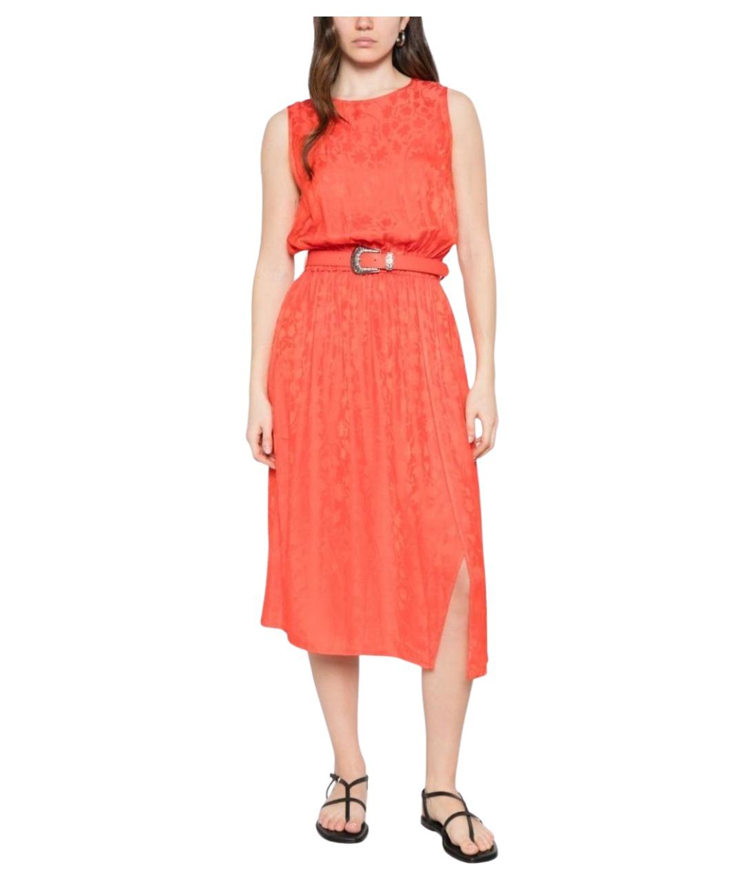 PINKO Оранжевое вискозное повседневное платье, фото 3
