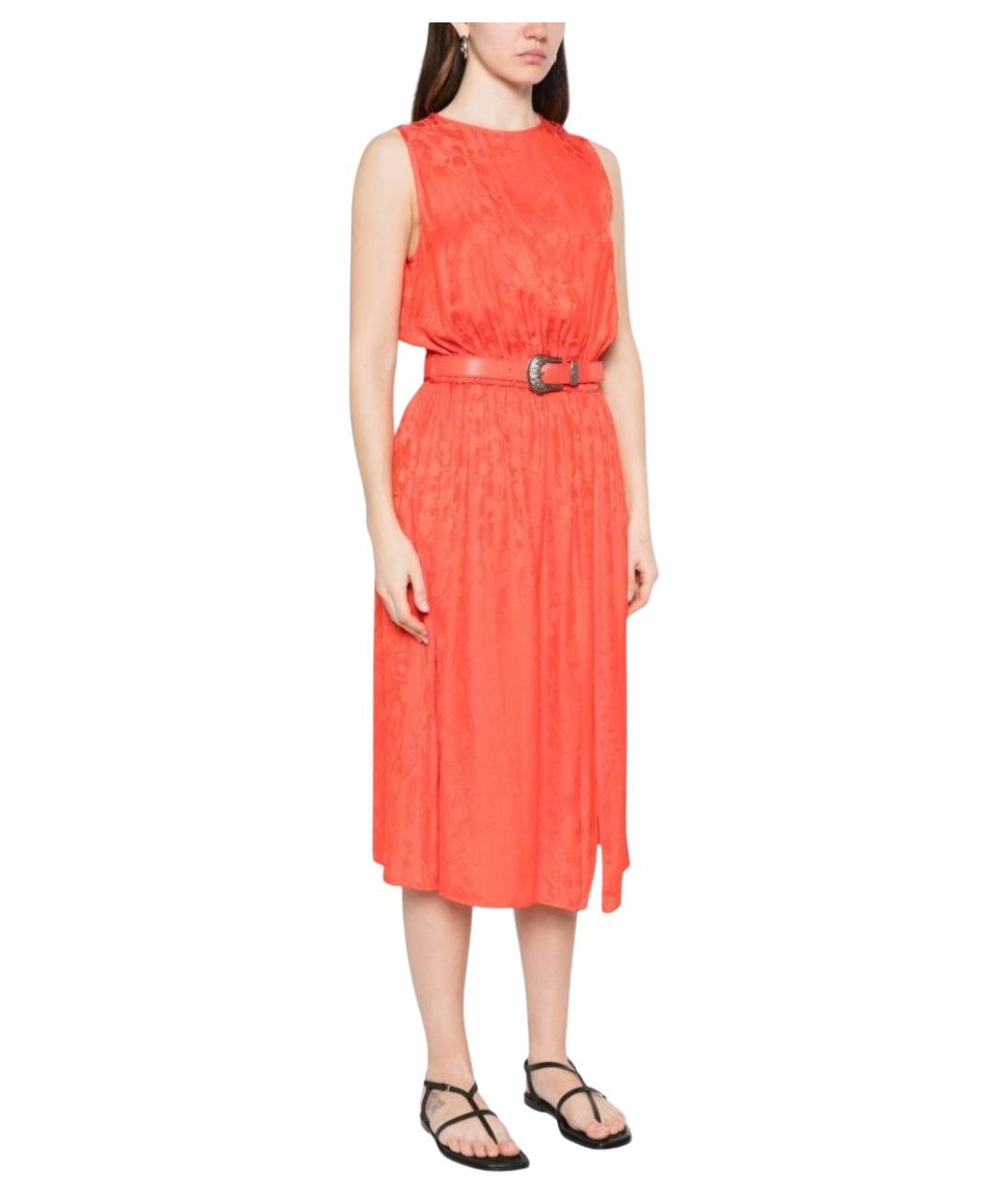 PINKO Оранжевое вискозное повседневное платье, фото 4