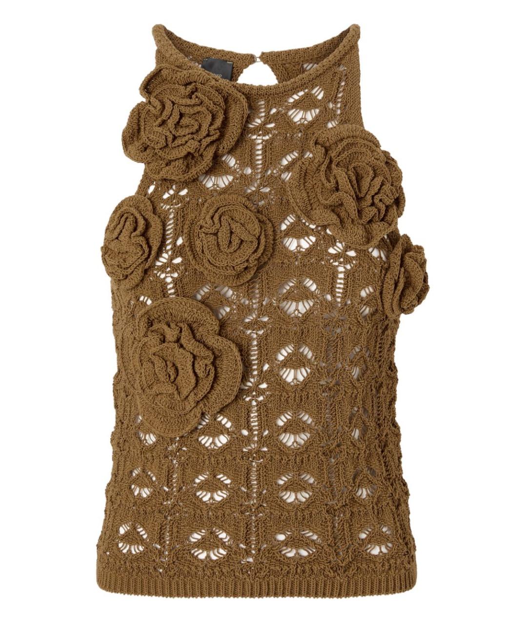 PINKO Коричневая майка, фото 3