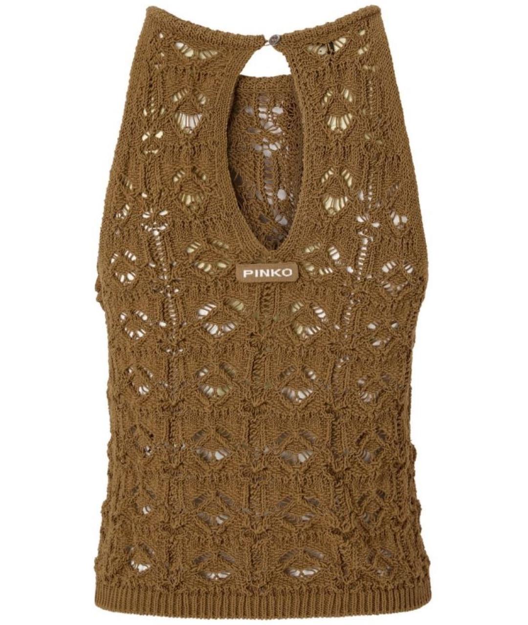 PINKO Коричневая майка, фото 2