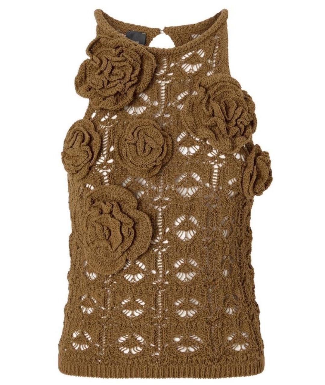 PINKO Коричневая майка, фото 1