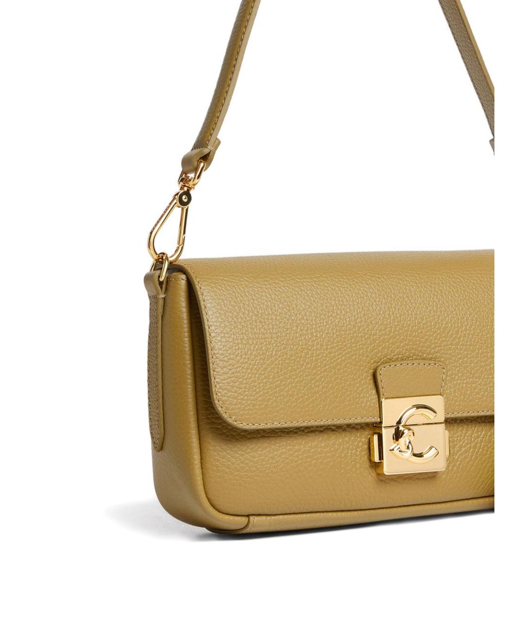 COCCINELLE Горчичная кожаная сумка через плечо, фото 2