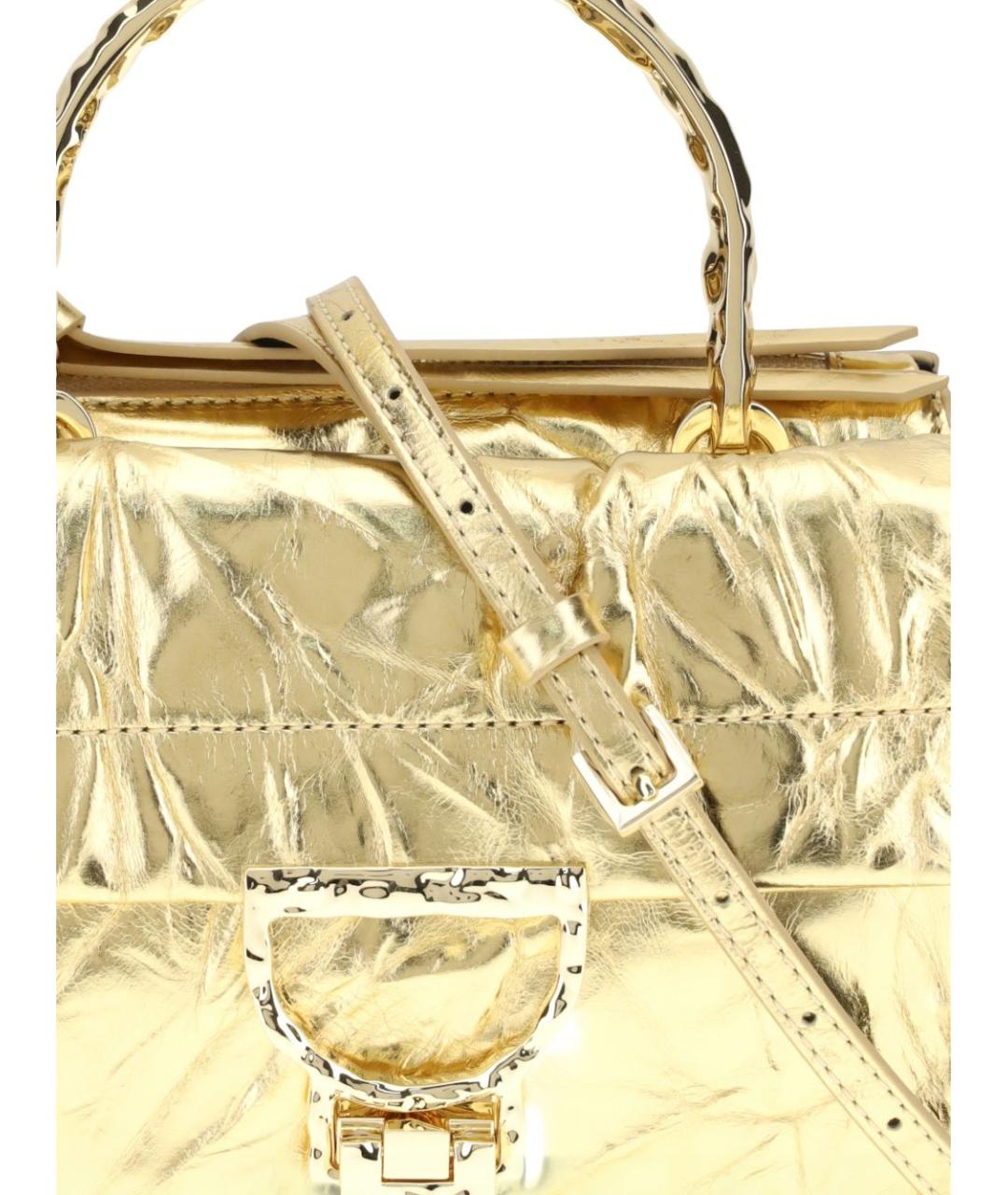 COCCINELLE Золотая сумка с короткими ручками из искусственной кожи, фото 4