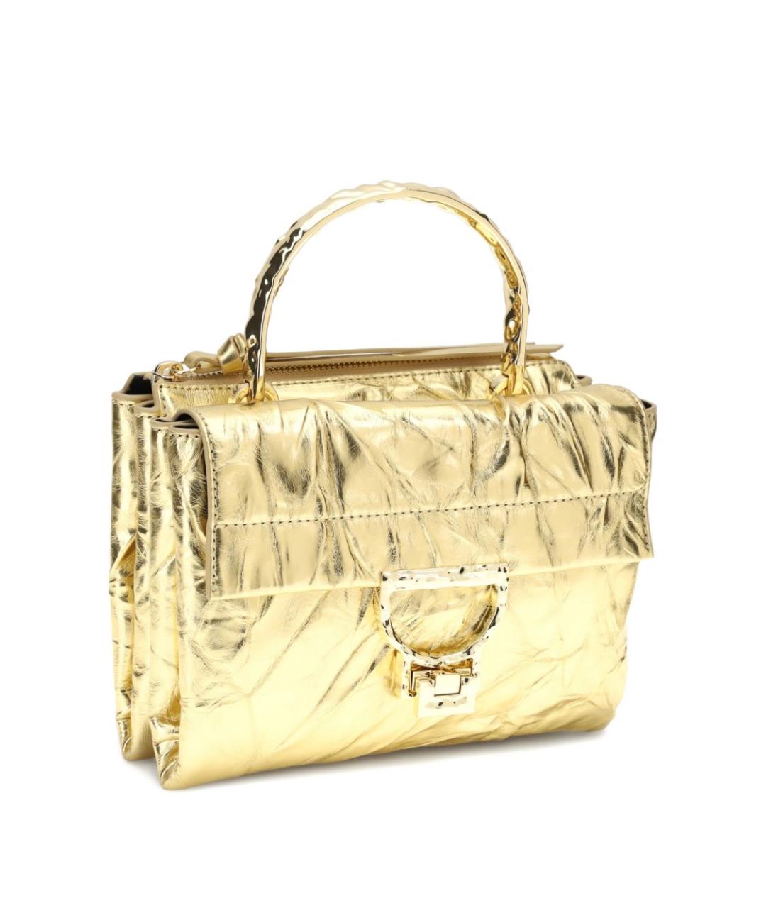 COCCINELLE Золотая сумка с короткими ручками из искусственной кожи, фото 2
