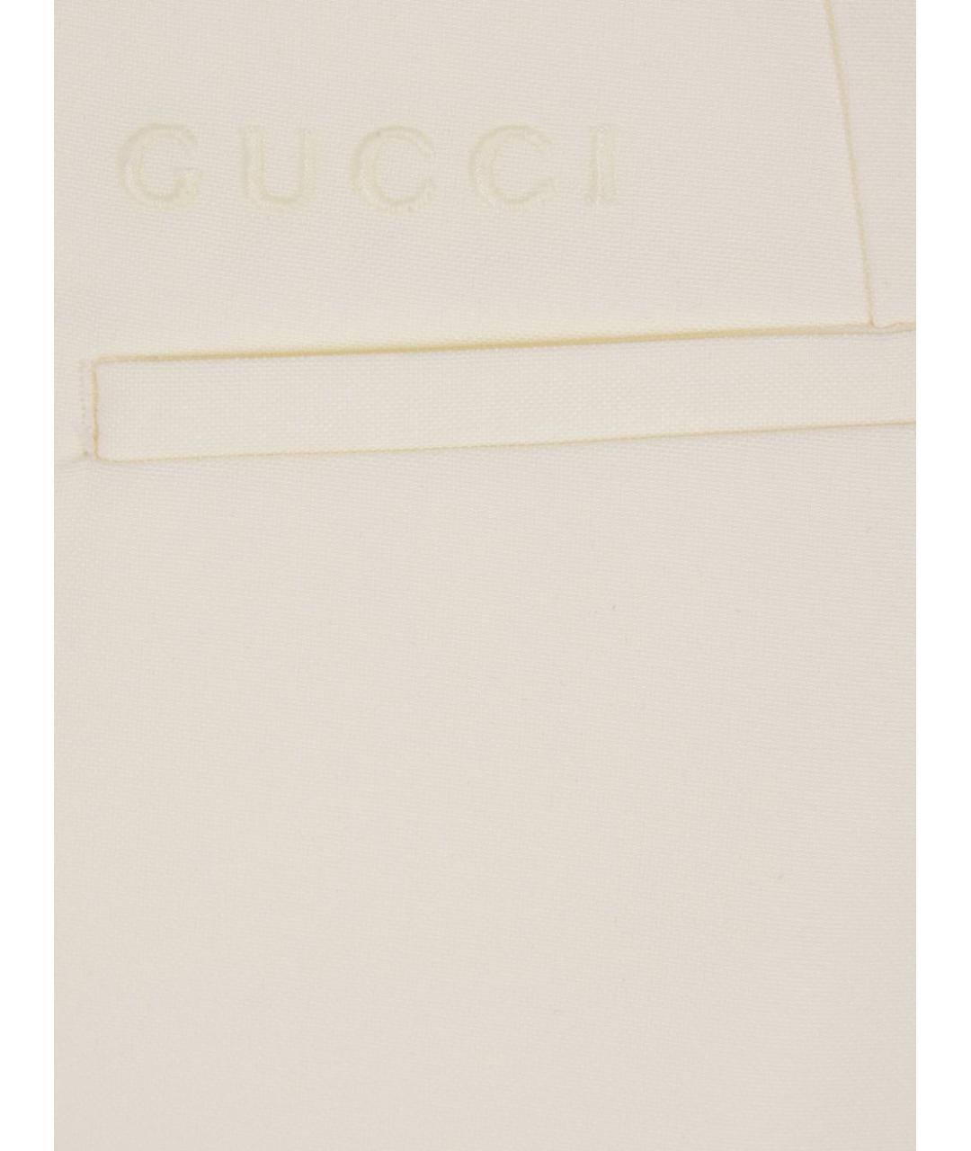 GUCCI Белые повседневные брюки, фото 4