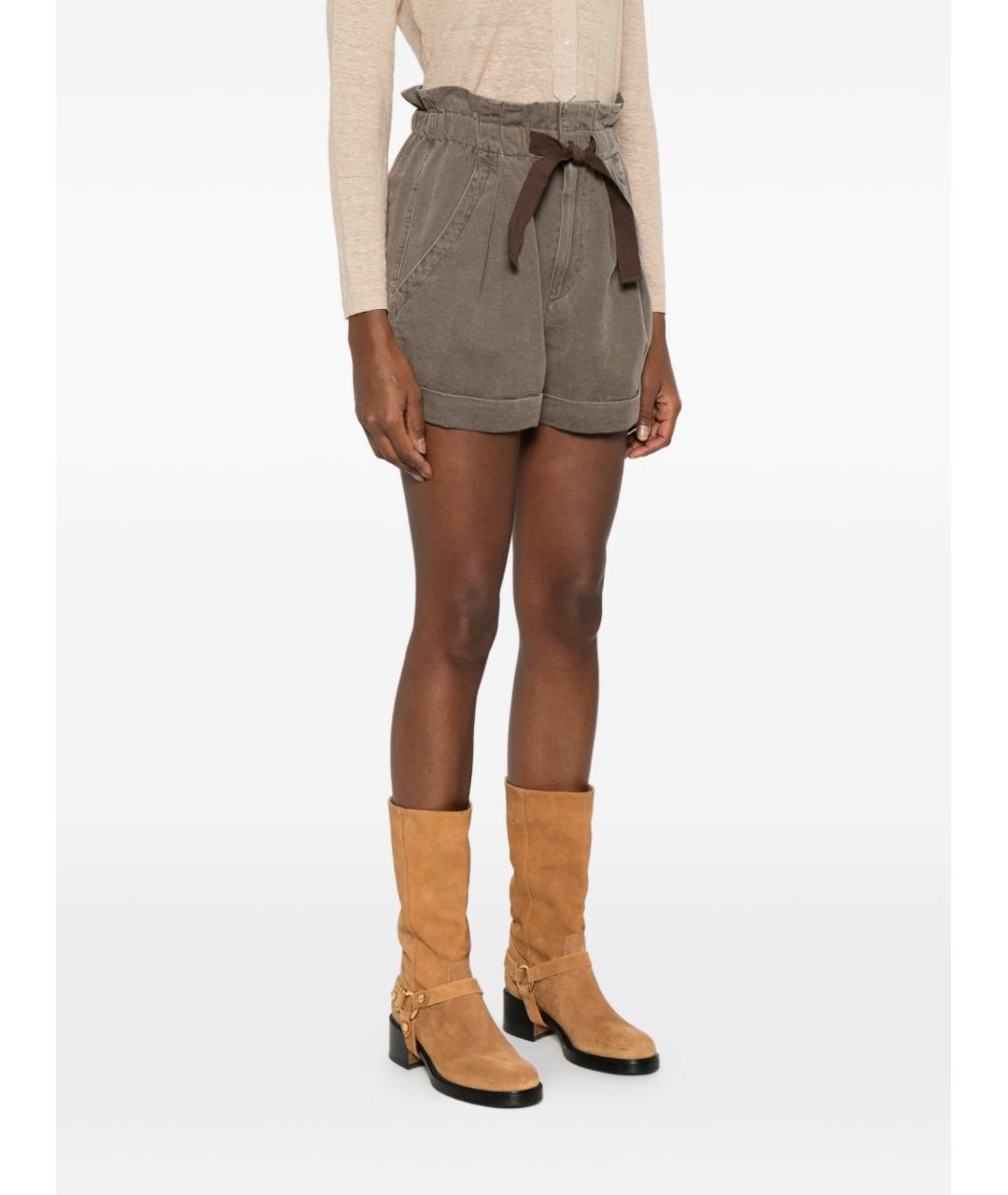 ISABEL MARANT Коричневые хлопковые шорты, фото 4