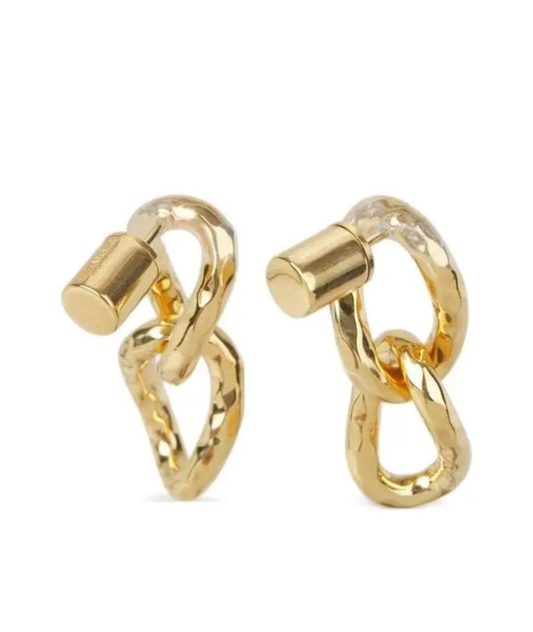 JIL SANDER Золотые металлические серьги, фото 2