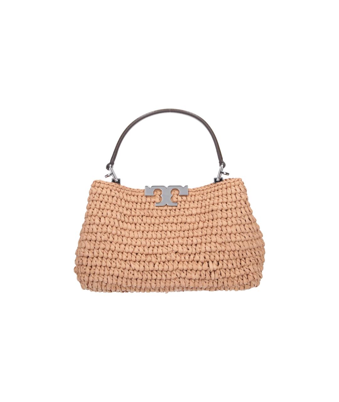 TORY BURCH Бежевая пелетеная сумка с короткими ручками, фото 3