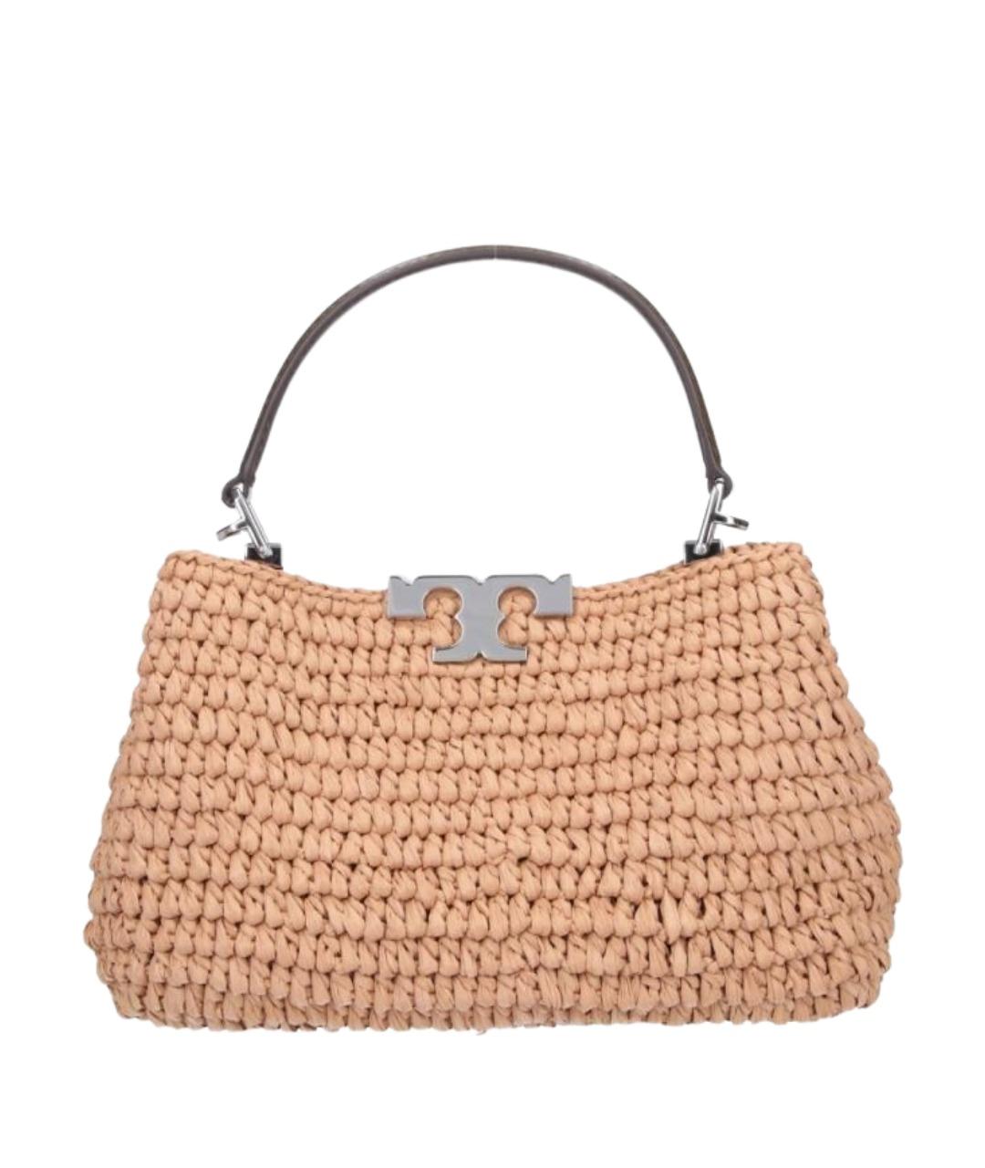 TORY BURCH Бежевая пелетеная сумка с короткими ручками, фото 1