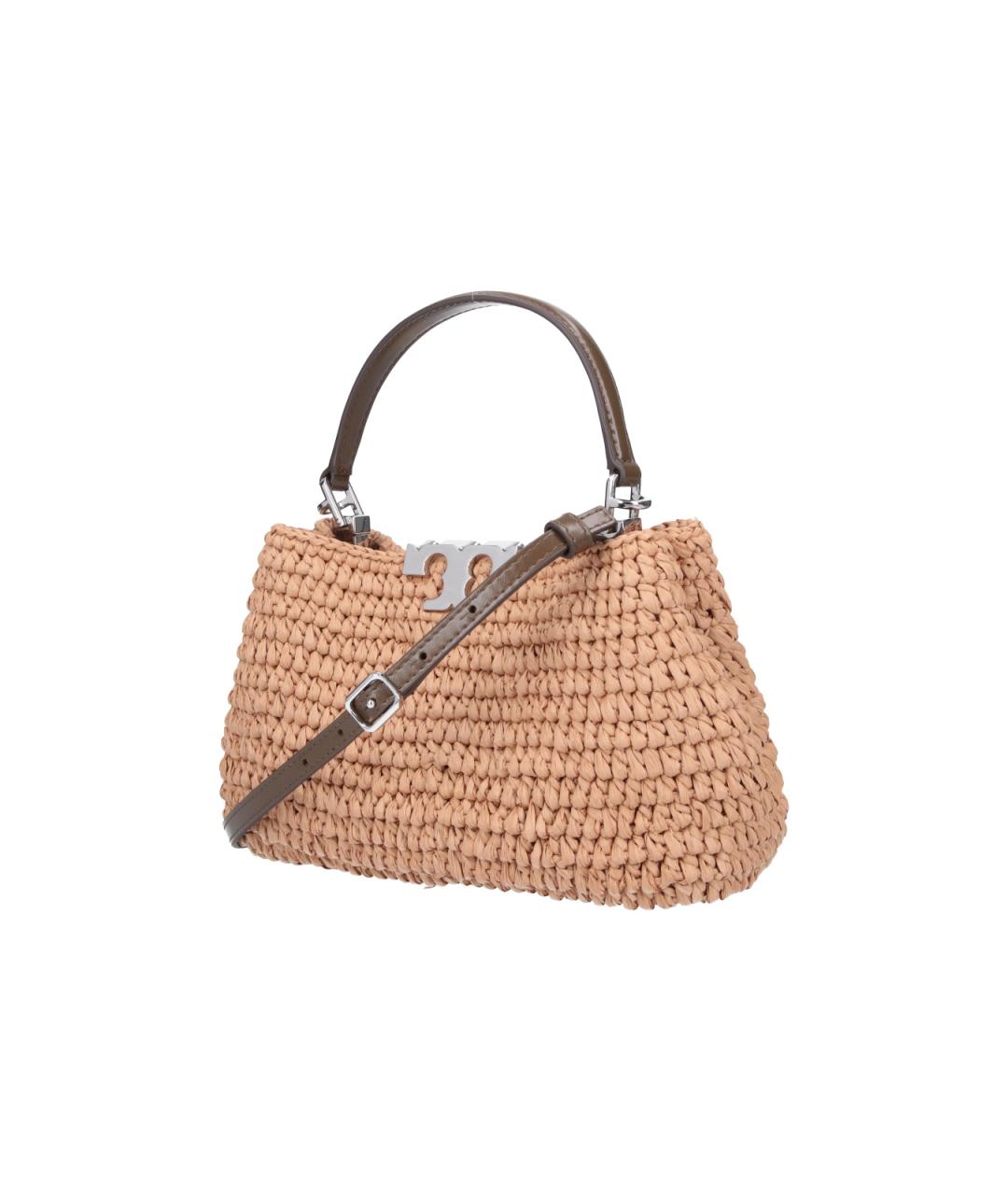 TORY BURCH Бежевая пелетеная сумка с короткими ручками, фото 2