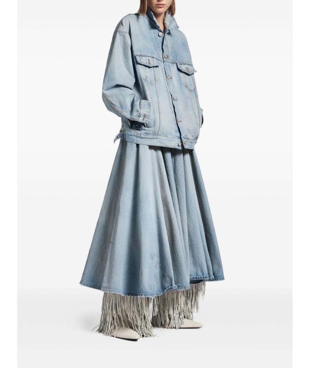 BALENCIAGA Синяя юбка миди, фото 3