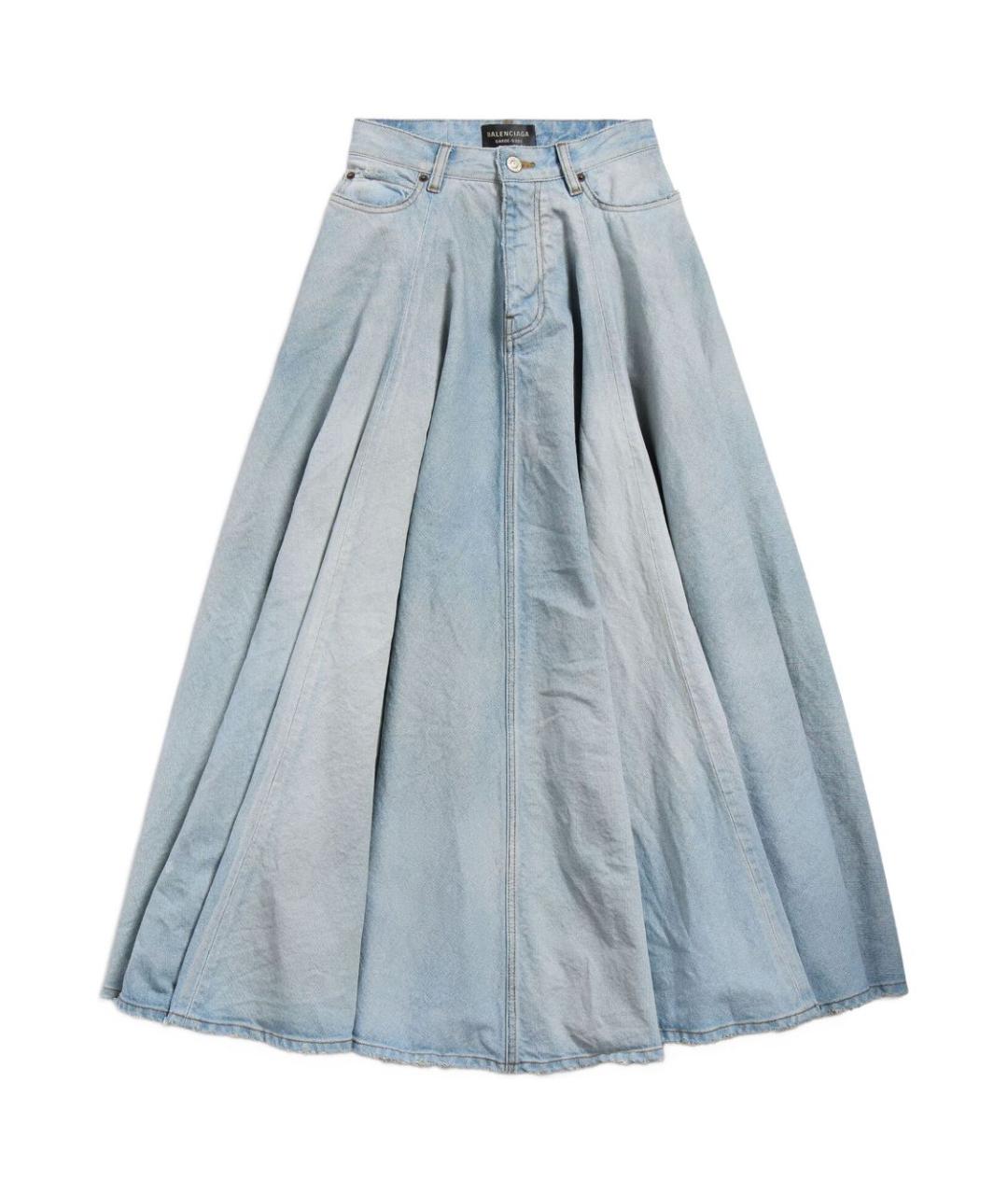 BALENCIAGA Синяя юбка миди, фото 1