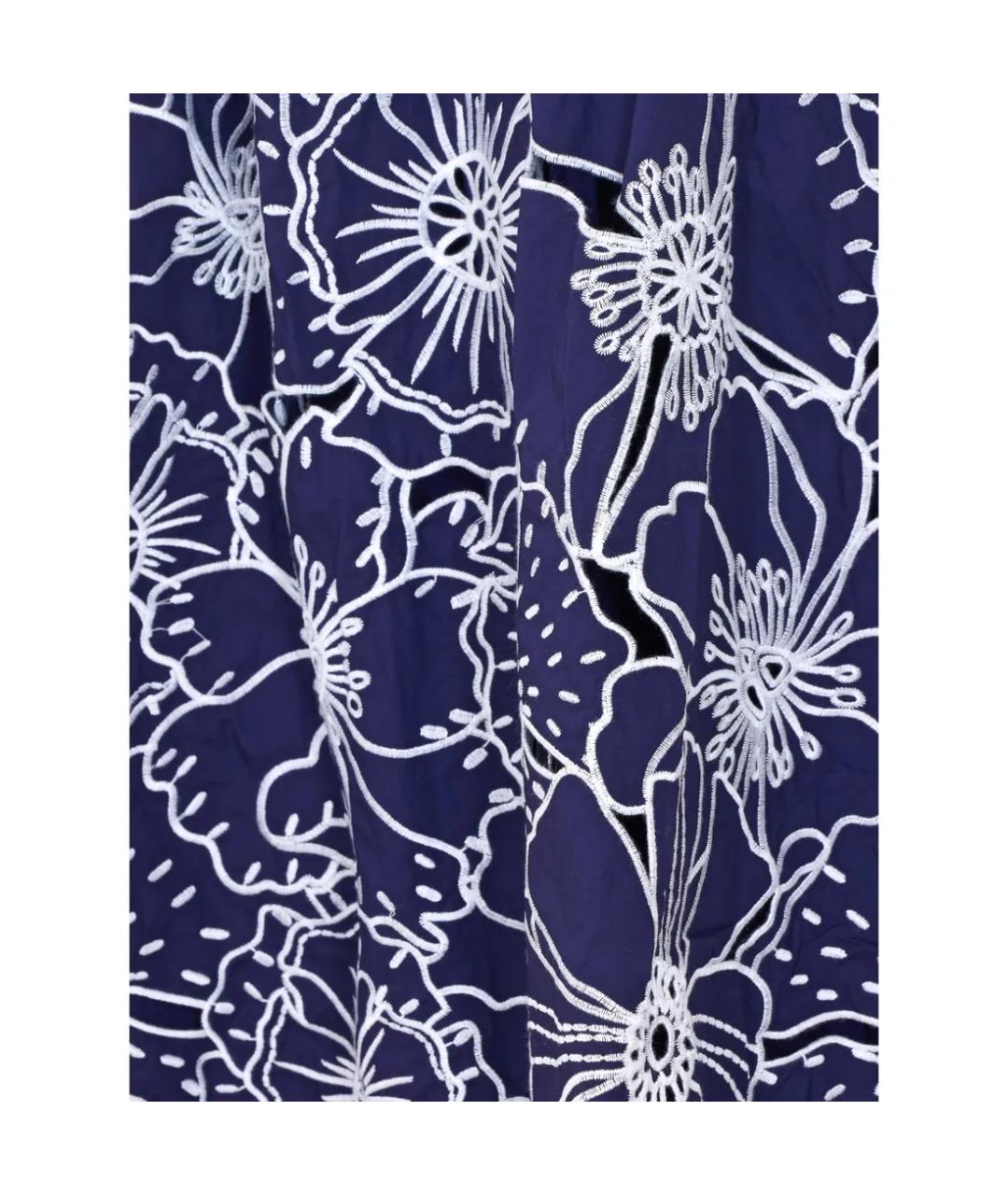 FARM RIO Синяя хлопковая юбка миди, фото 3