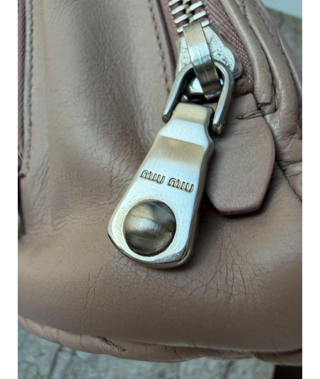 MIU MIU Розовая кожаная сумка через плечо, фото 7