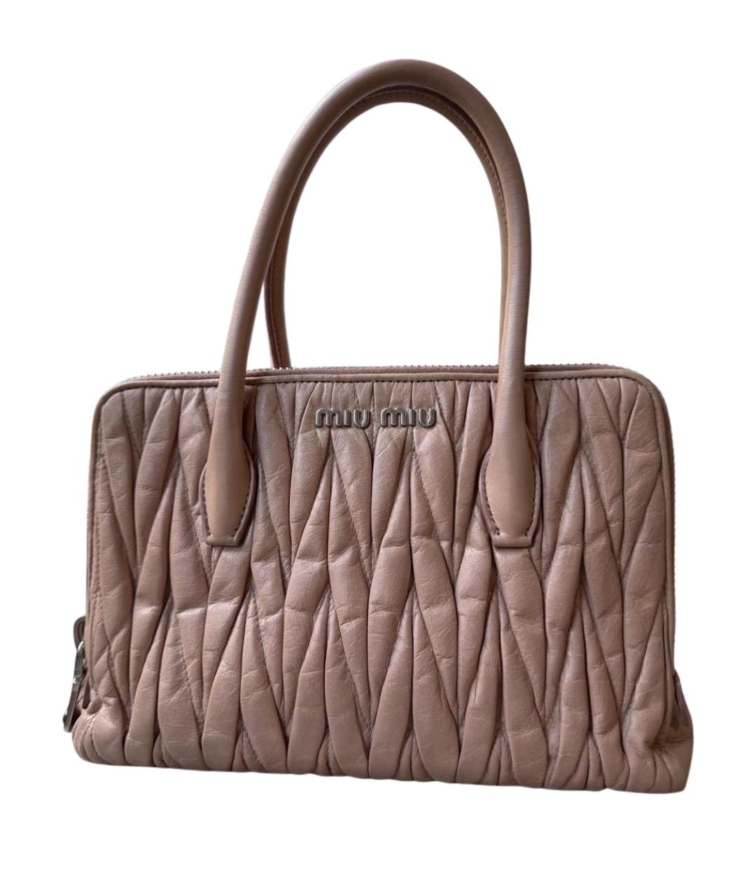 MIU MIU Розовая кожаная сумка через плечо, фото 1