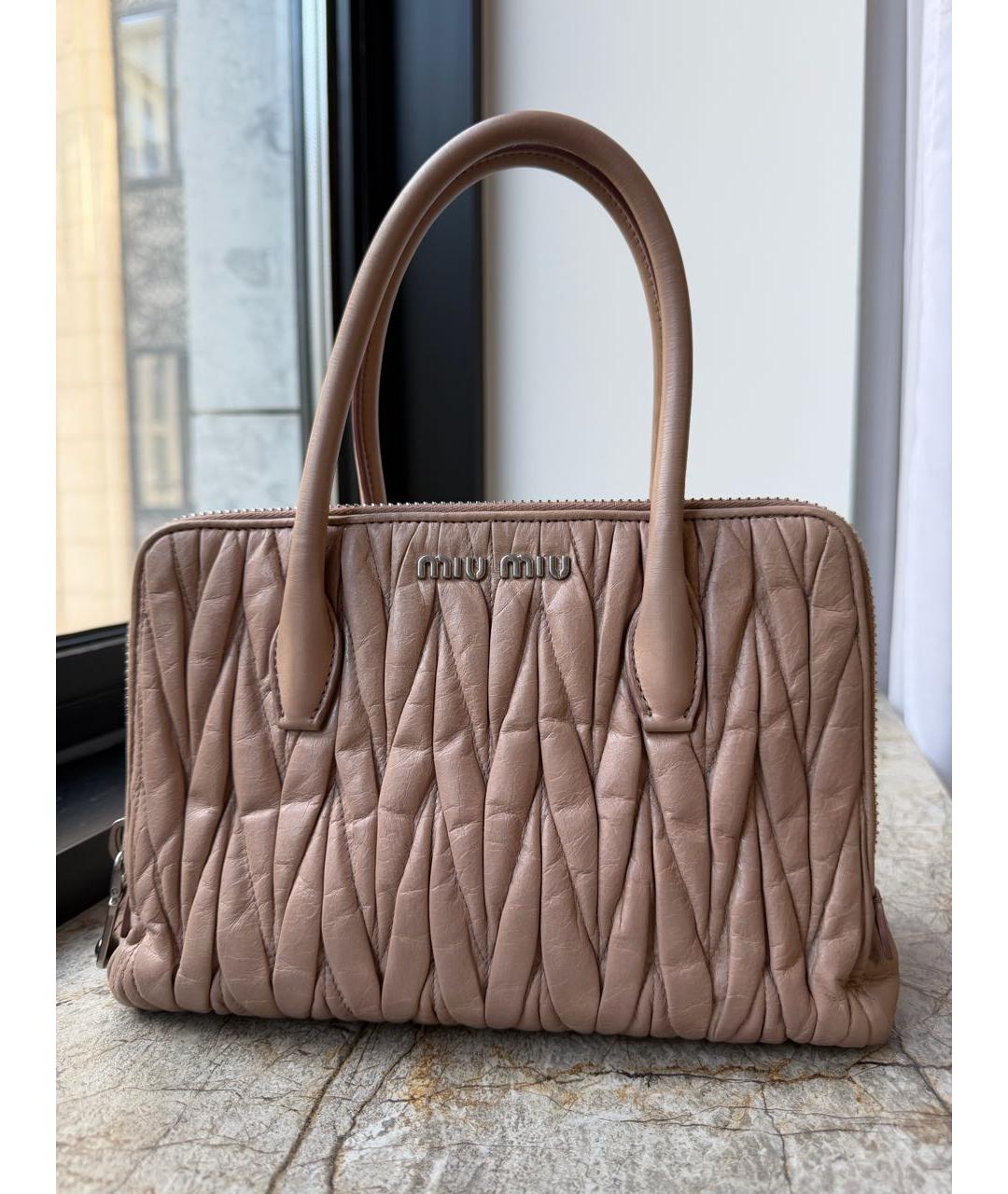 MIU MIU Розовая кожаная сумка через плечо, фото 8