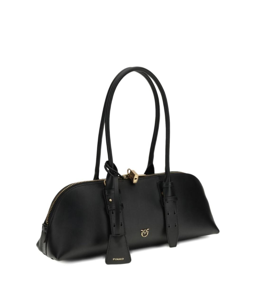 PINKO Черная кожаная сумка через плечо, фото 3