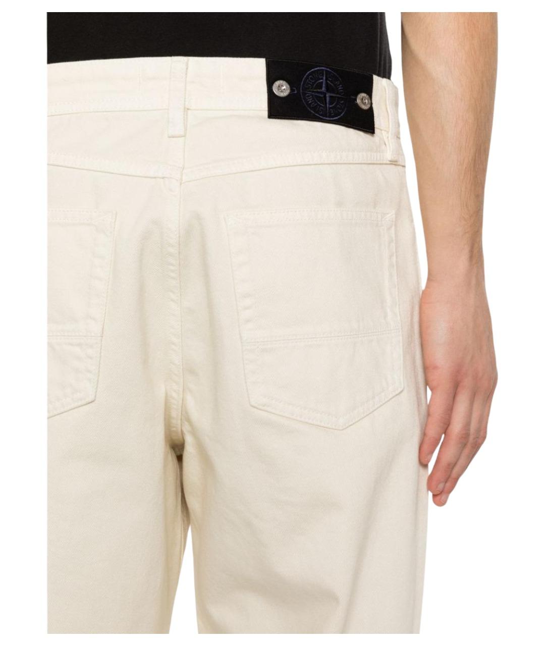 STONE ISLAND Белые повседневные брюки, фото 3