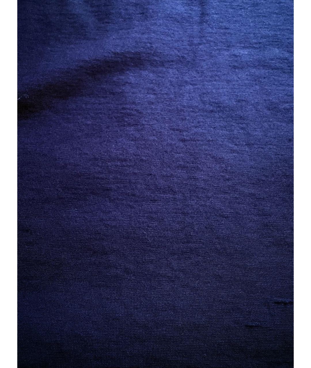 LORO PIANA Темно-синяя хлопковая футболка, фото 4