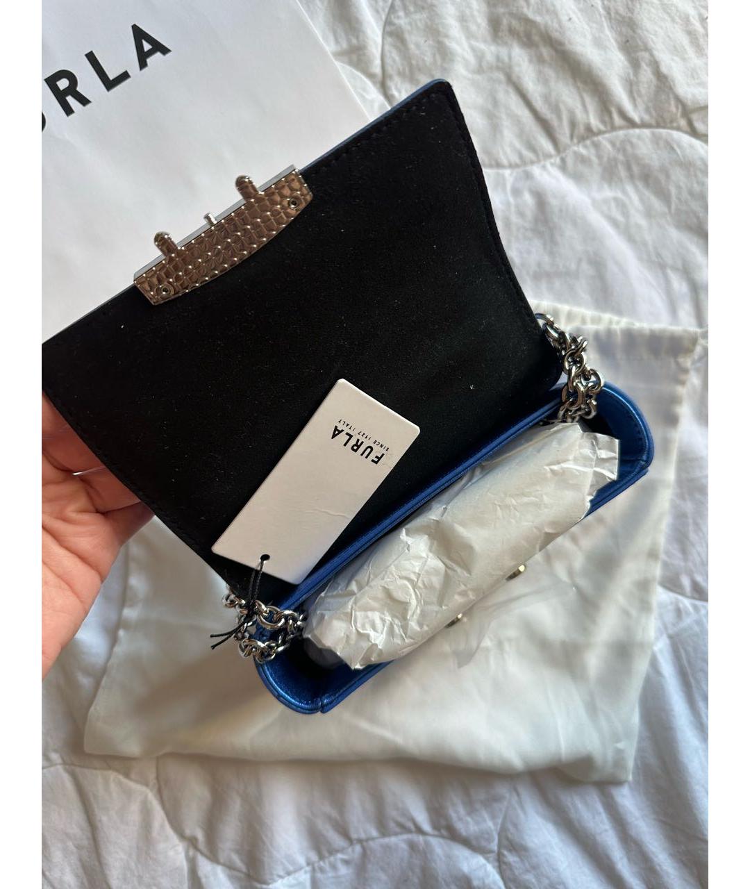 FURLA Синяя кожаная сумка через плечо, фото 7