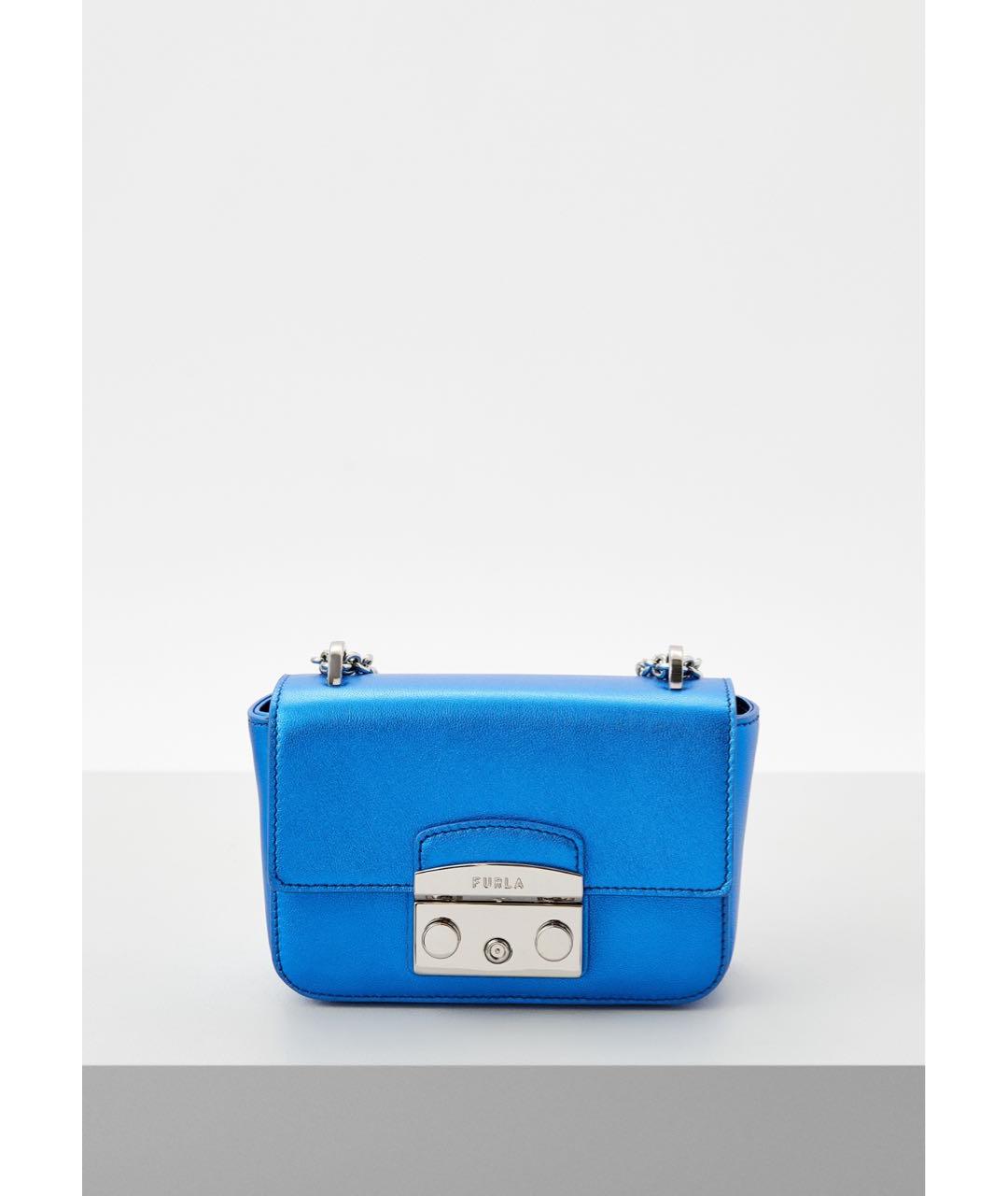 FURLA Синяя кожаная сумка через плечо, фото 8