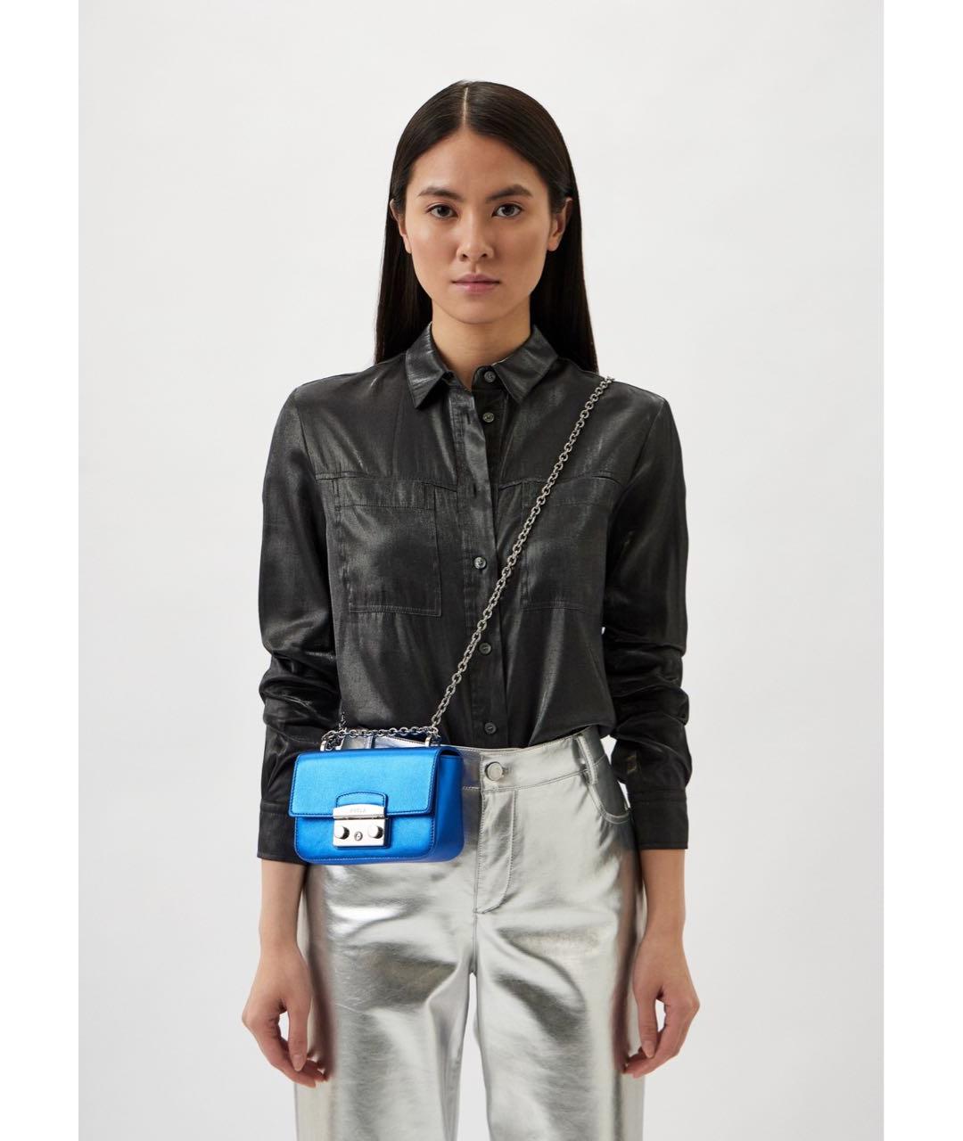 FURLA Синяя кожаная сумка через плечо, фото 4