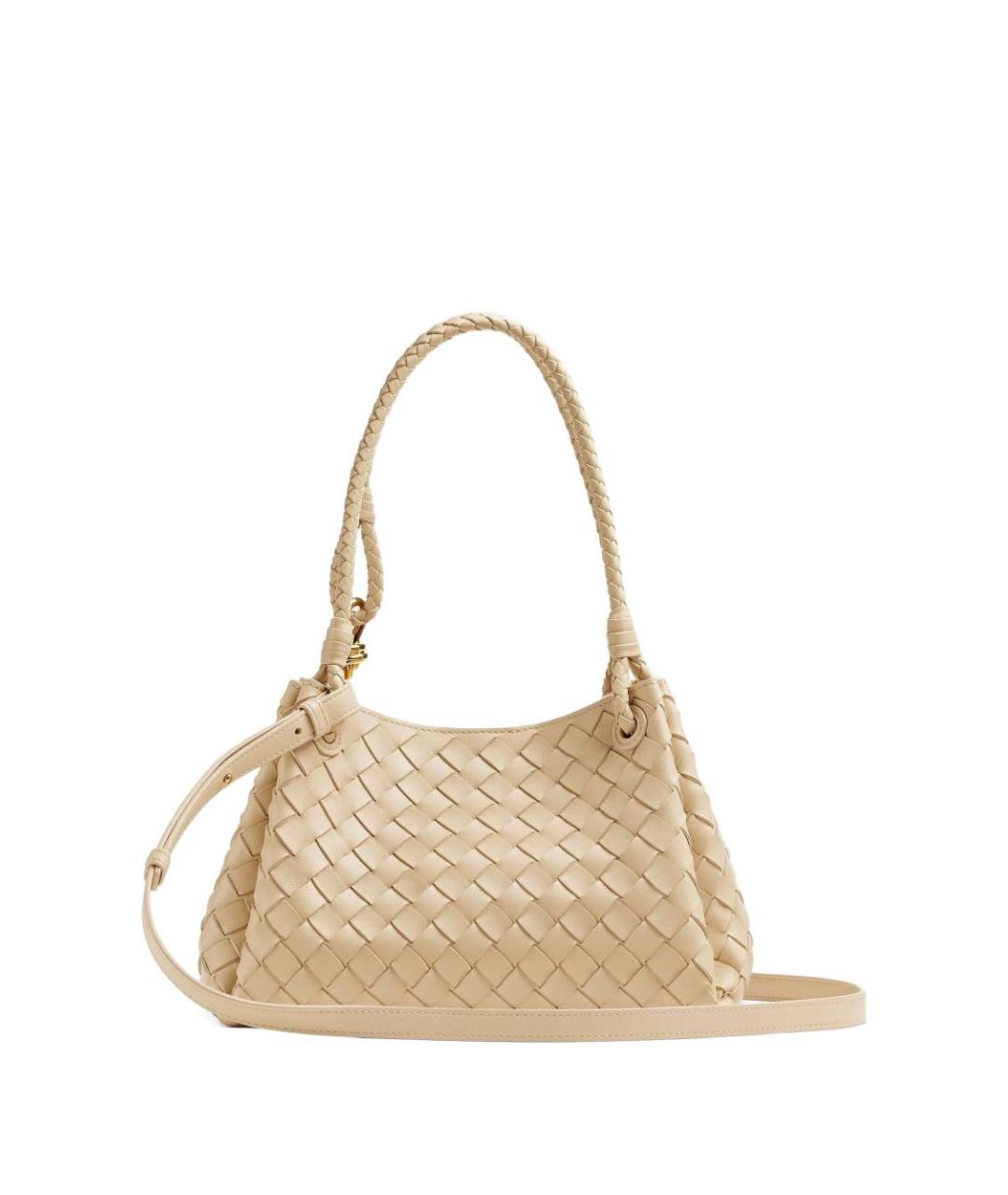 BOTTEGA VENETA Бежевая кожаная сумка тоут, фото 4