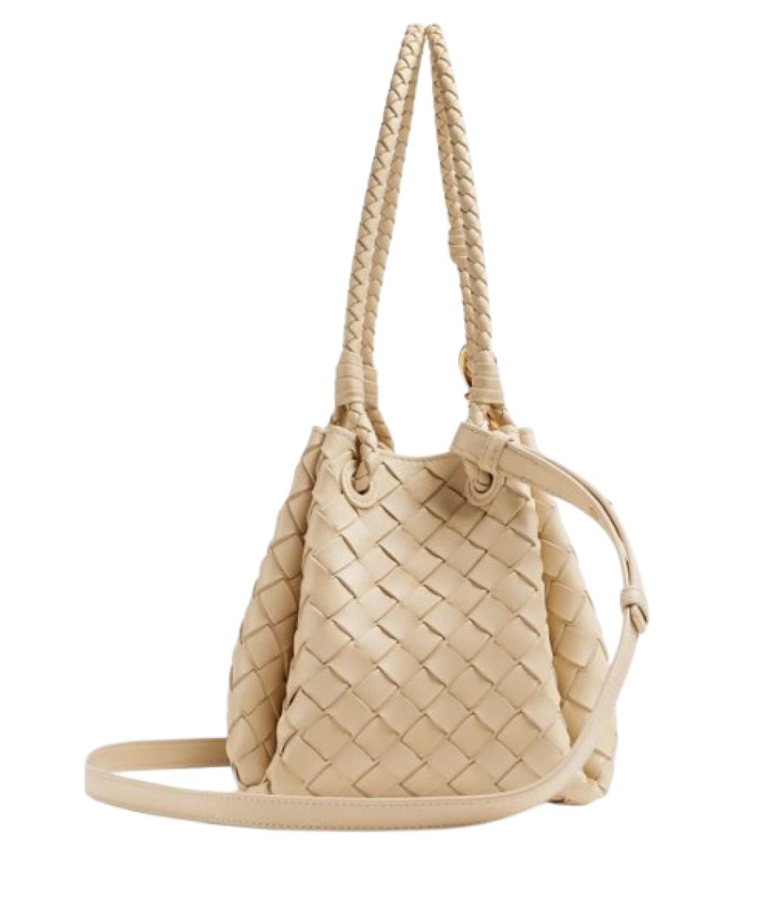 BOTTEGA VENETA Бежевая кожаная сумка тоут, фото 2