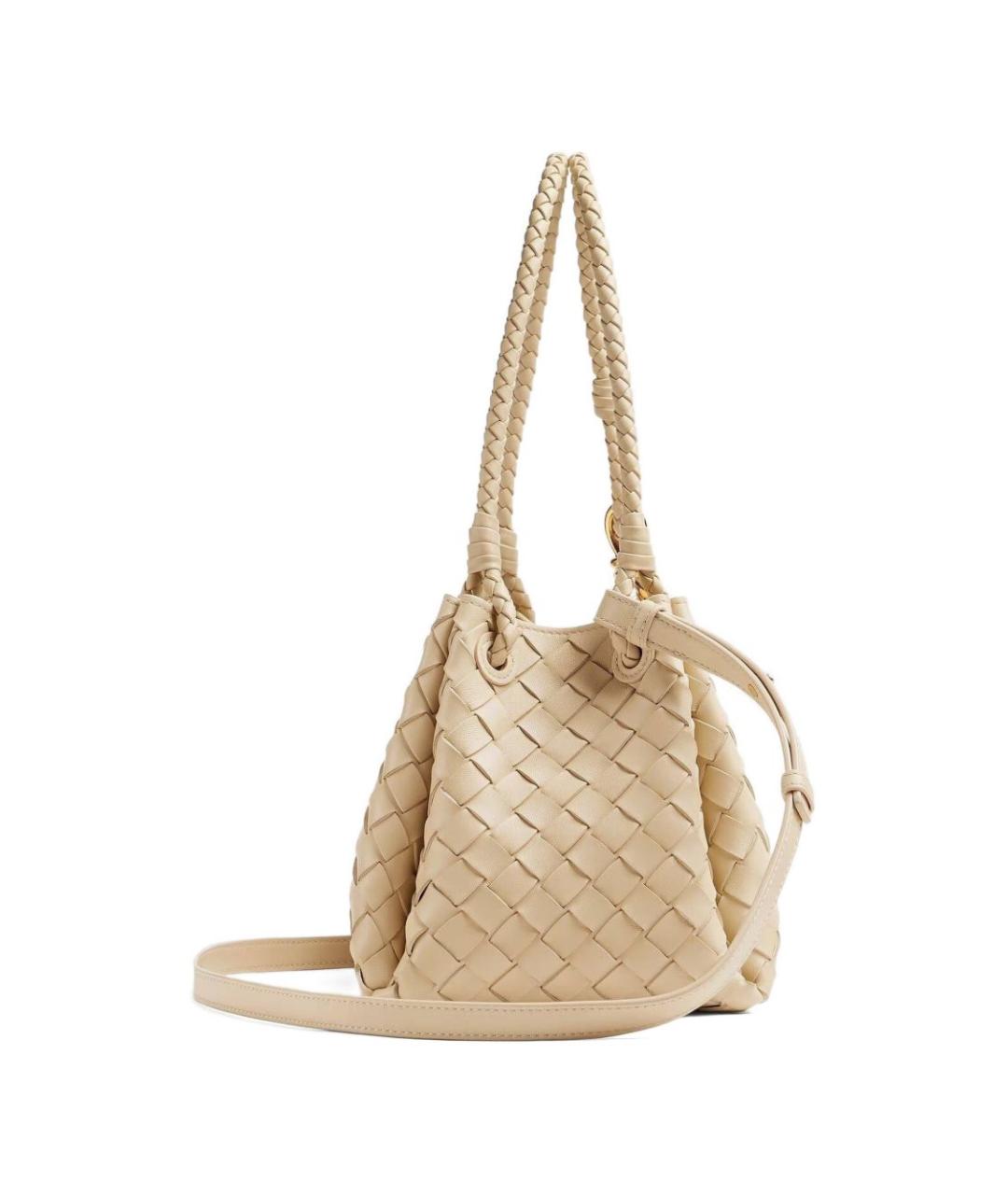 BOTTEGA VENETA Бежевая кожаная сумка тоут, фото 3