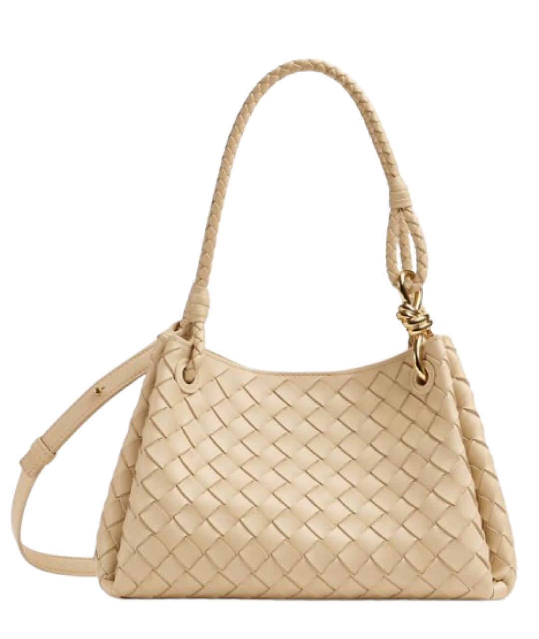 BOTTEGA VENETA Бежевая кожаная сумка тоут, фото 1