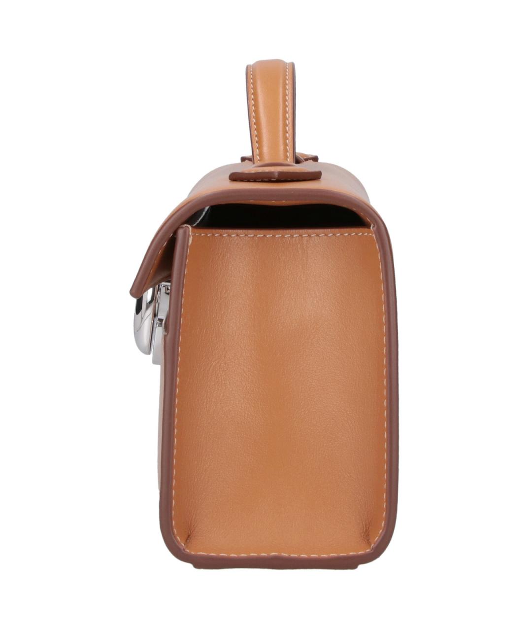 Savette Коричневая кожаная сумка с короткими ручками, фото 5