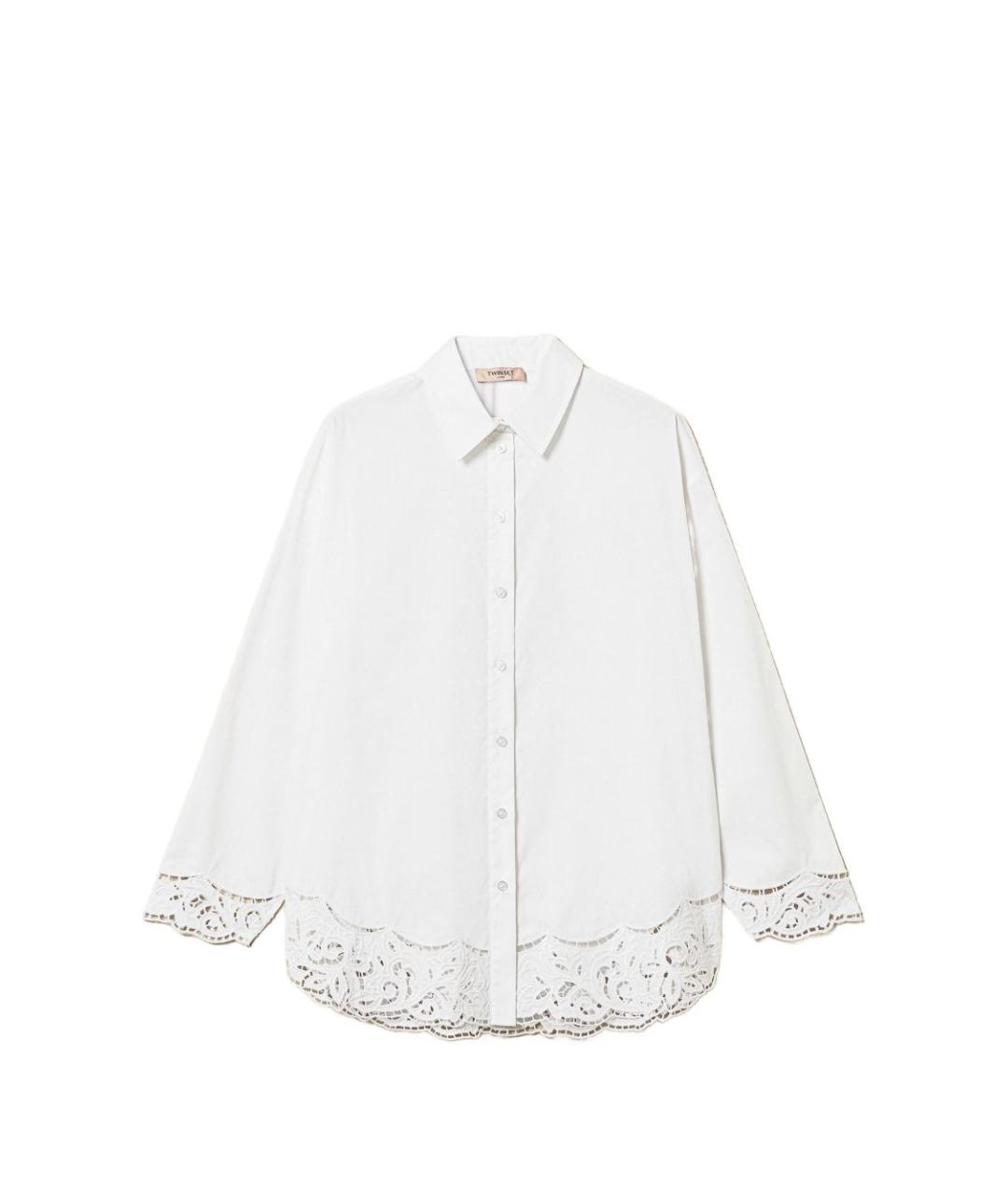 TWIN-SET Белая хлопковая рубашка, фото 5