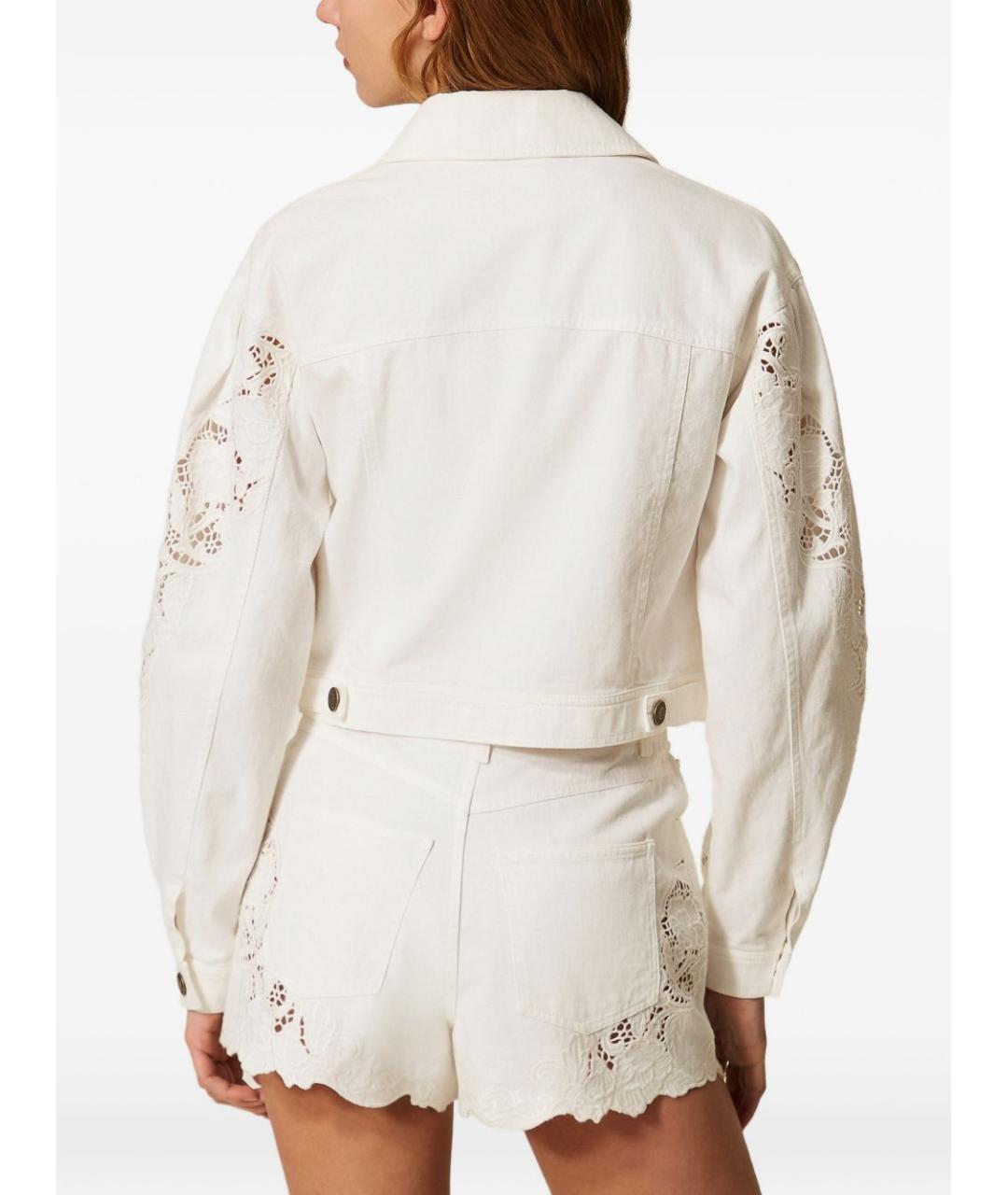 TWIN-SET Белые хлопковые шорты, фото 3