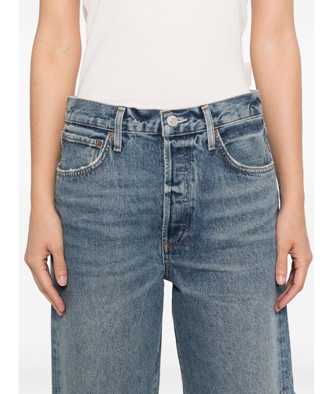 AGOLDE Синие хлопковые шорты, фото 4