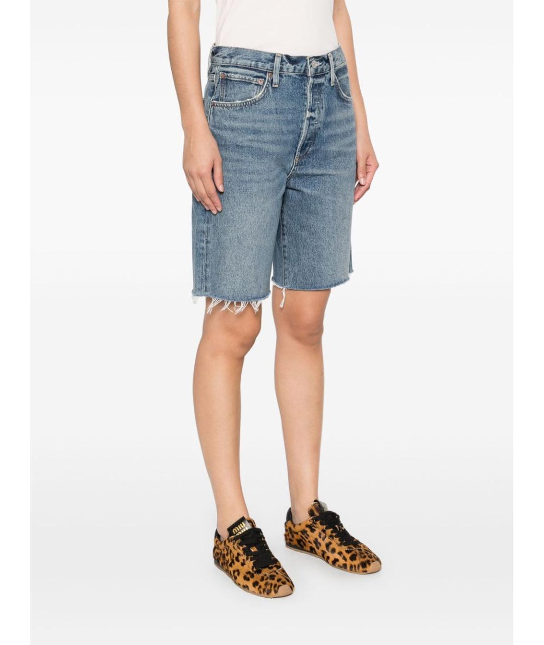 AGOLDE Синие хлопковые шорты, фото 3