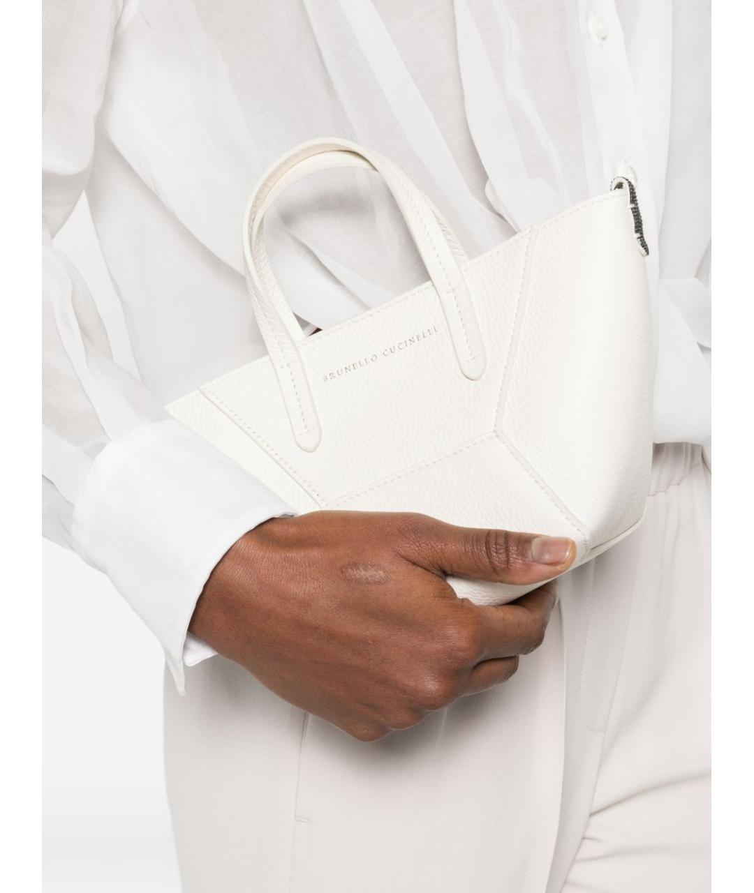 BRUNELLO CUCINELLI Белая сумка тоут, фото 3