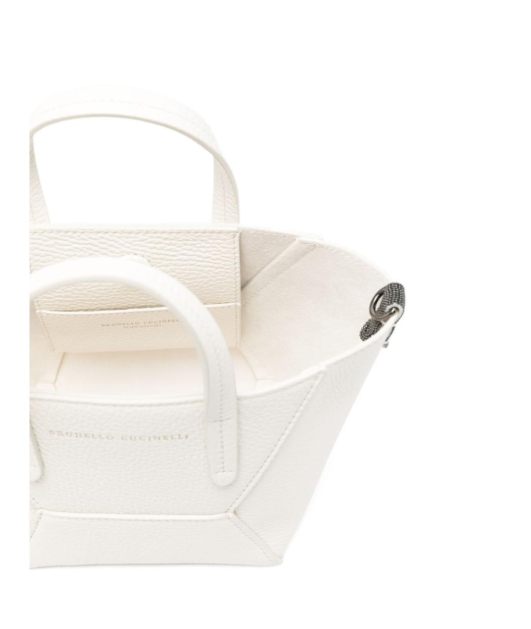 BRUNELLO CUCINELLI Белая сумка тоут, фото 4