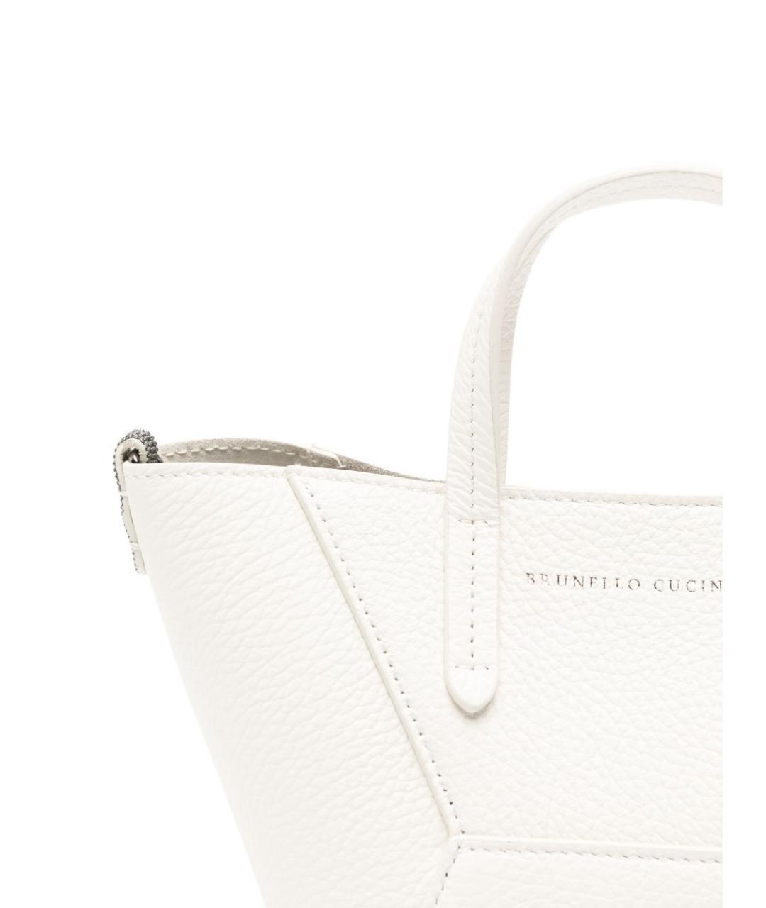 BRUNELLO CUCINELLI Белая сумка тоут, фото 2
