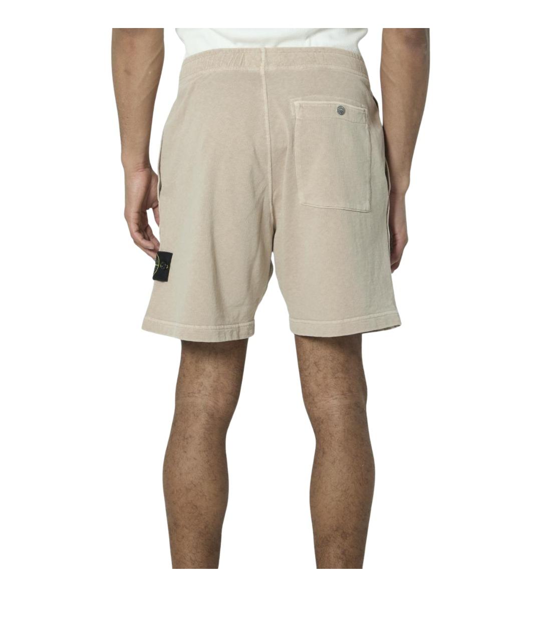 STONE ISLAND Бежевые хлопковые шорты, фото 4