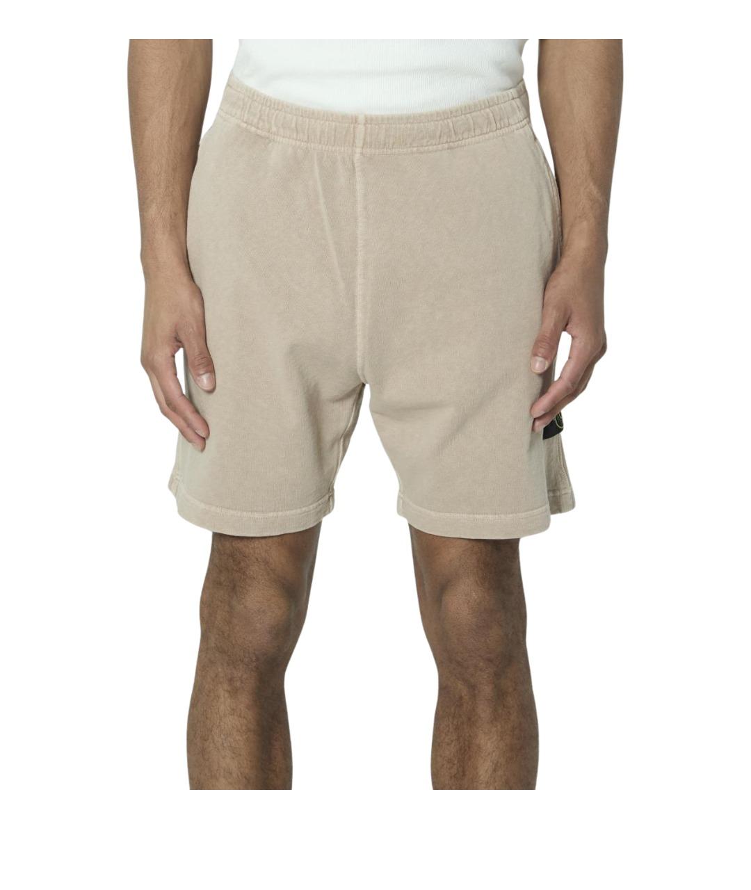 STONE ISLAND Бежевые хлопковые шорты, фото 1
