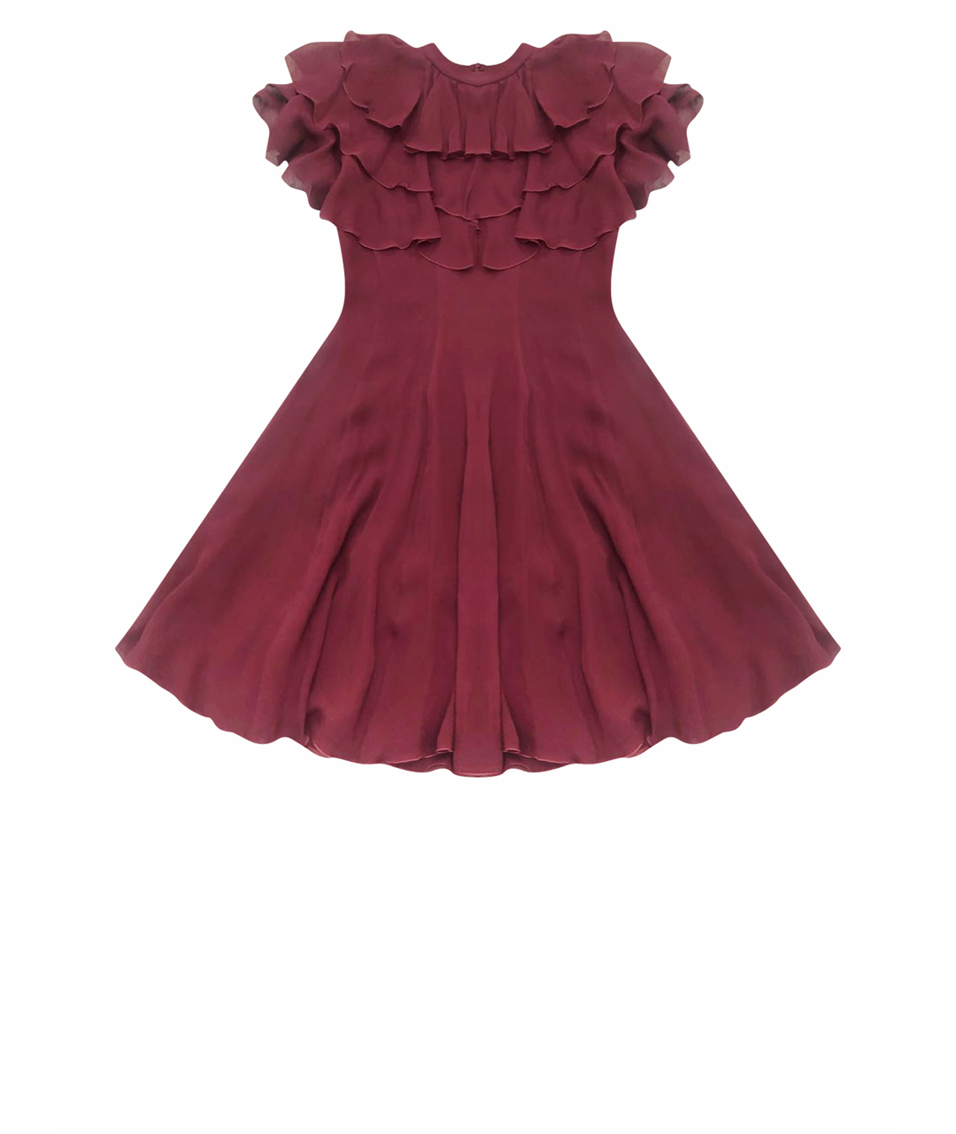 GIAMBATTISTA VALLI Бордовое шелковое коктейльное платье, фото 1