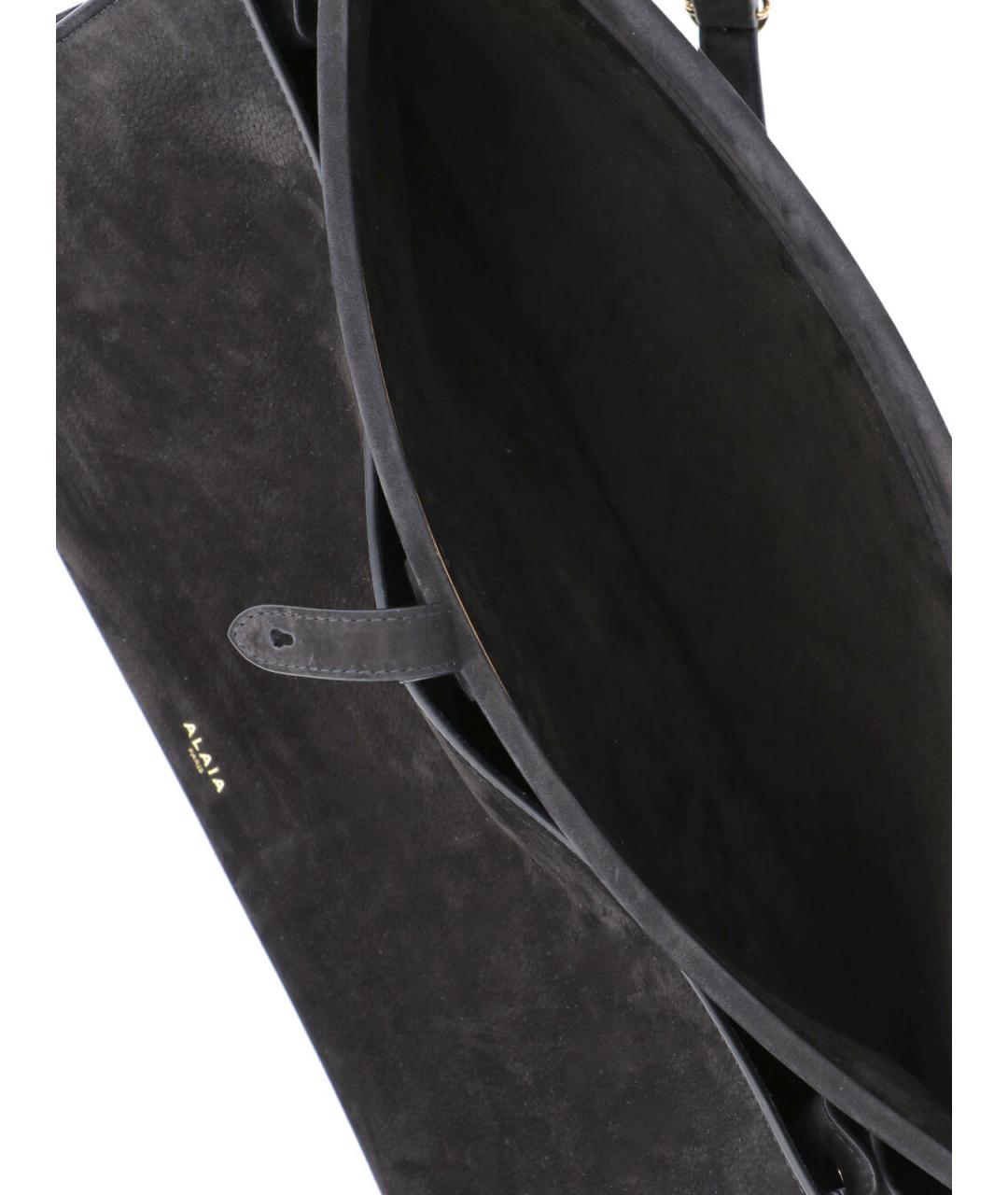 ALAIA Черная кожаная сумка с короткими ручками, фото 4