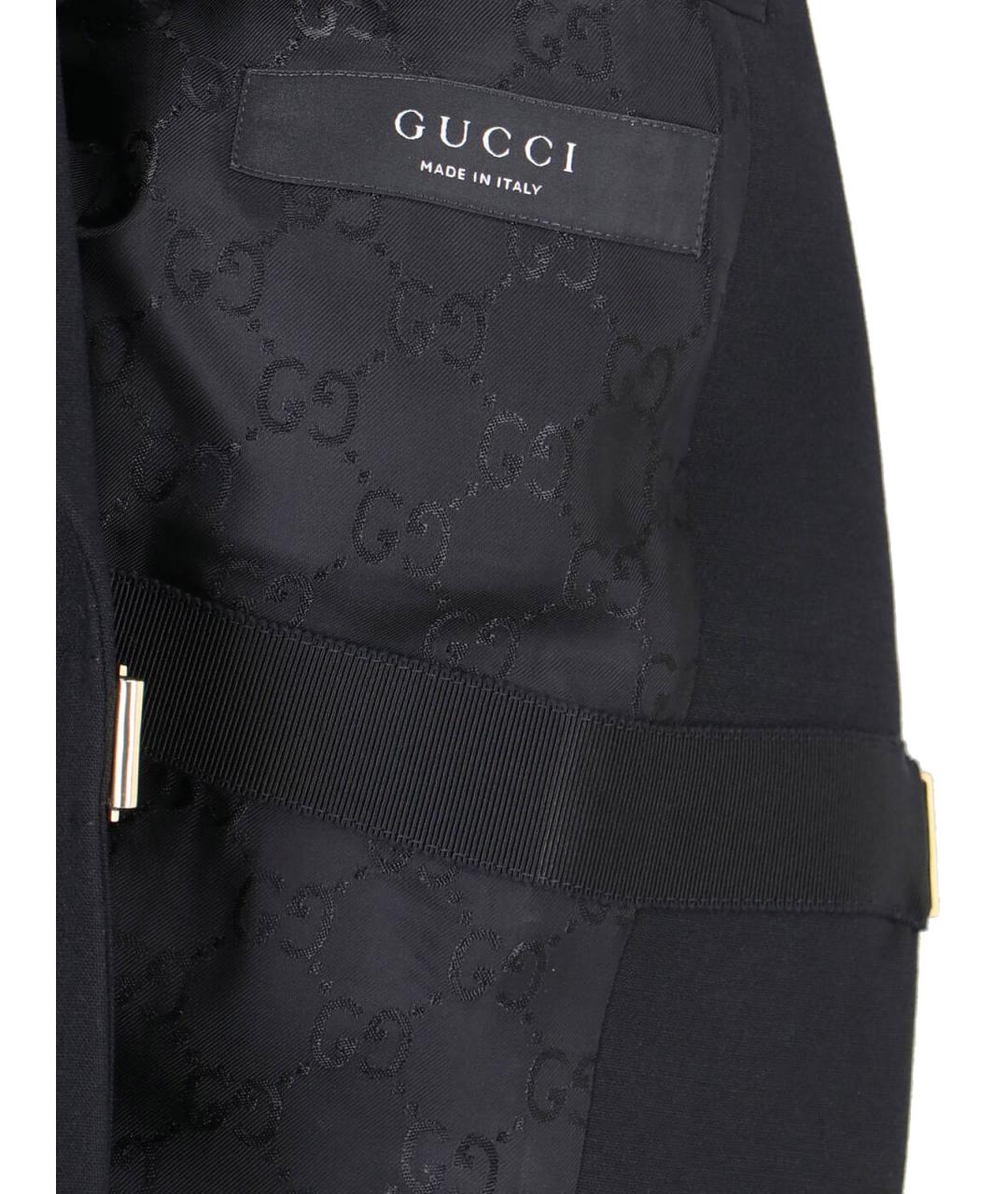 GUCCI Черный шерстяной жакет/пиджак, фото 5