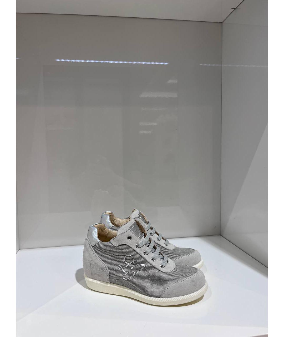 LIU JO Серые кожаные кеды, фото 4